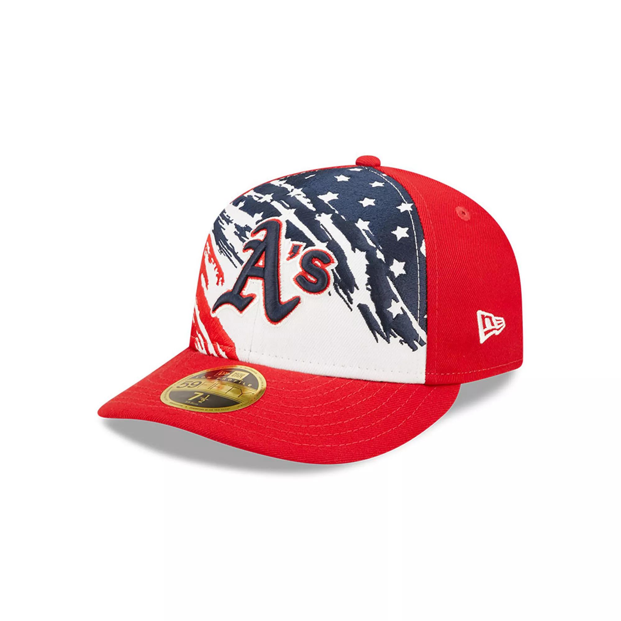 Men's New Era Red Oakland Athletics 2022 4th of July Low Profile 59FIFTY Fitted Hat, Size: 7 Product Image
