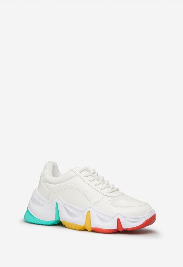 JustFab Margaux Platform Loafer Pump Womens Black/ White Size 8.5 Product Image