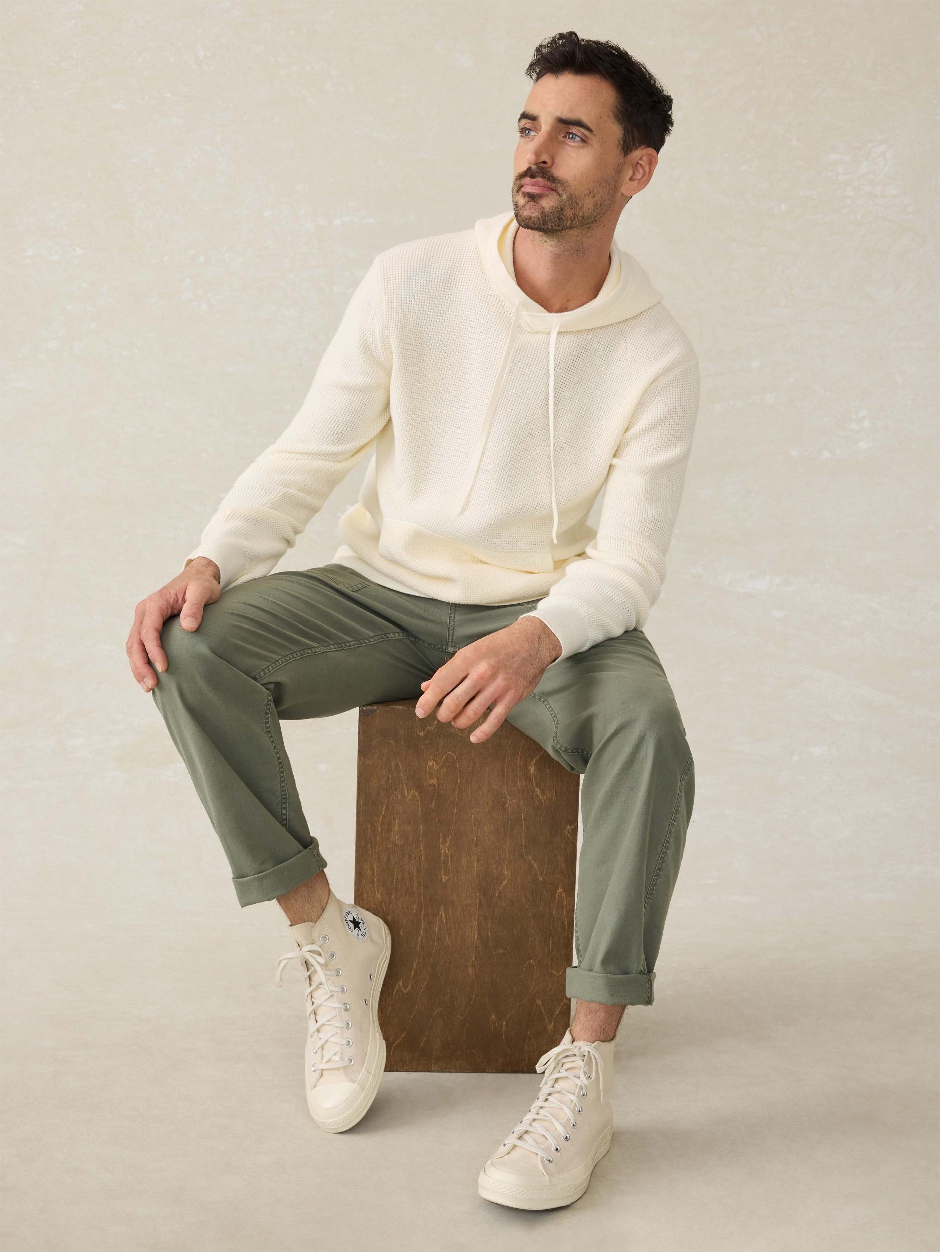 Sunwashed Sweater Hoodie - White Shell Male Product Image