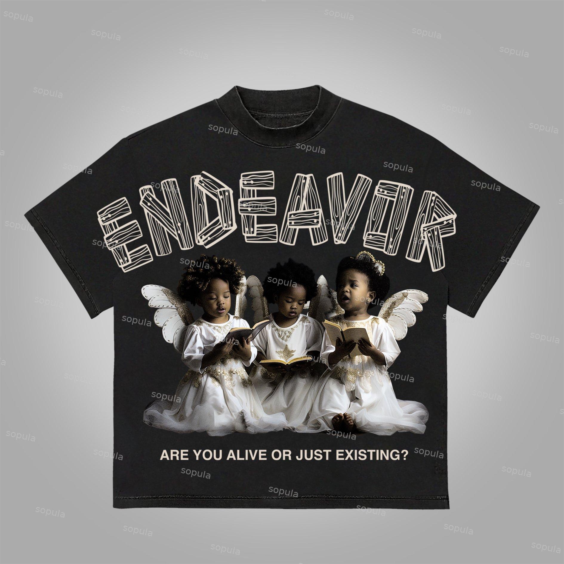 Sopula Are You Alive Or Just Existing Printed Graphics Cotton T-Shirt Product Image