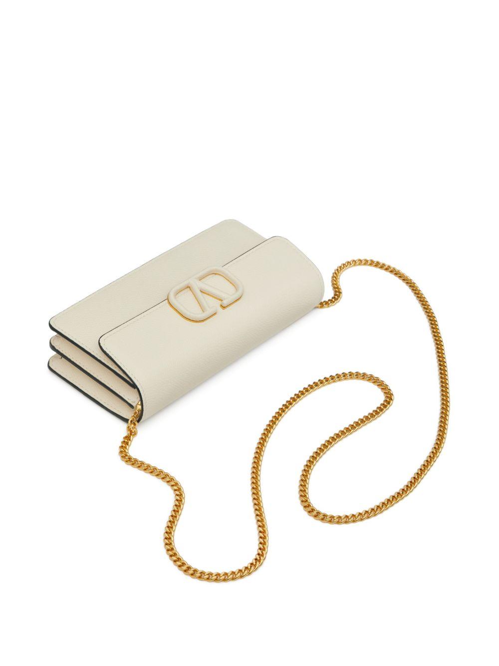 VLogo Signature leather chain wallet Product Image