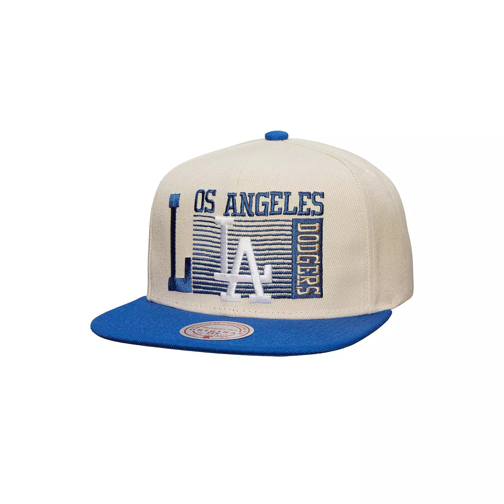 Men's Mitchell & Ness Cream Los Angeles Dodgers Cooperstown Collection Speed Zone Snapback Hat, Beige Product Image