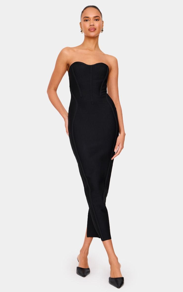 Black Bandage Bandeau Maxi Dress Product Image