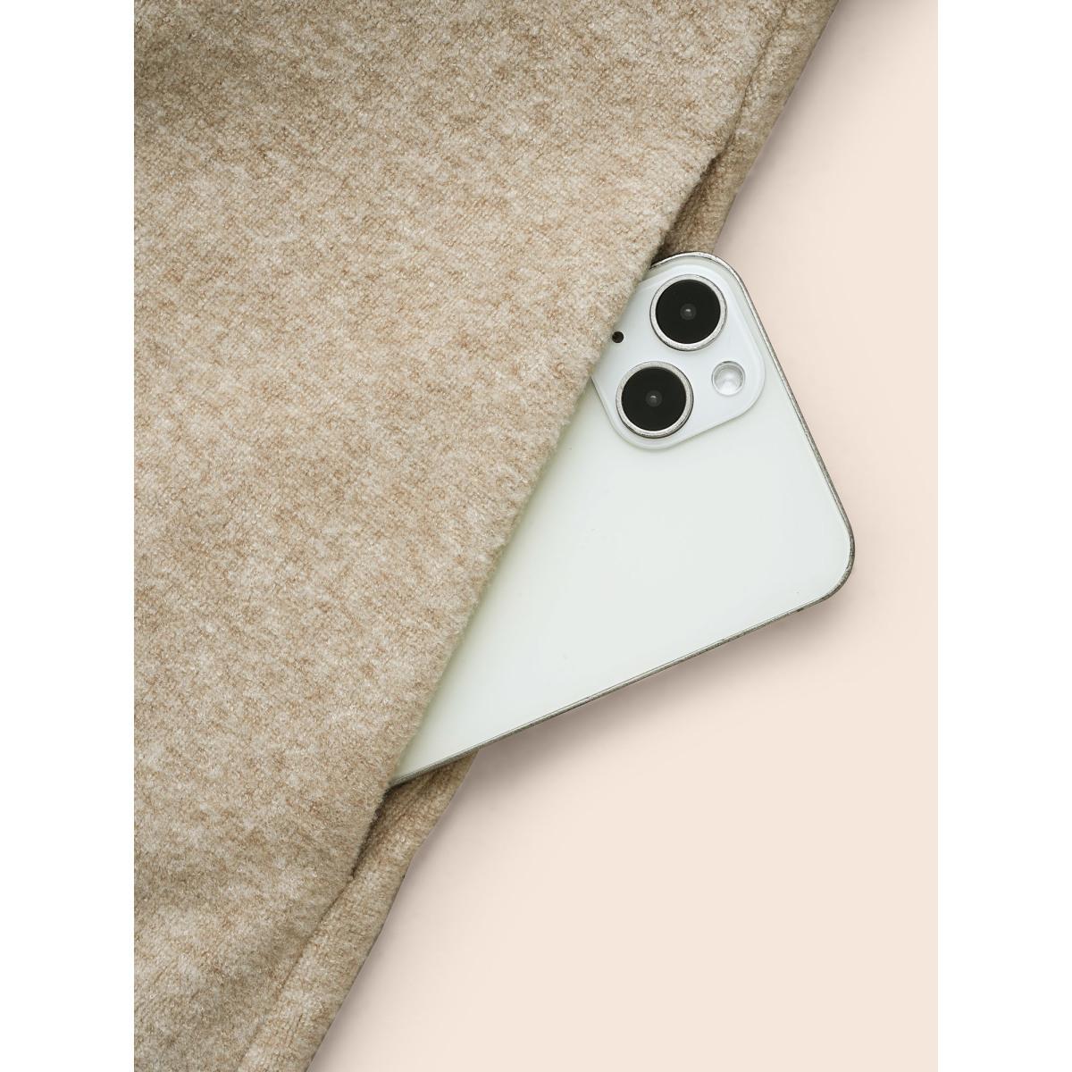 Plus Size Airy Cozy Button Bodice Placket Midi Dress LightBrown Women Casual Belted Knit Dresses Bloomchic 30/6X Product Image