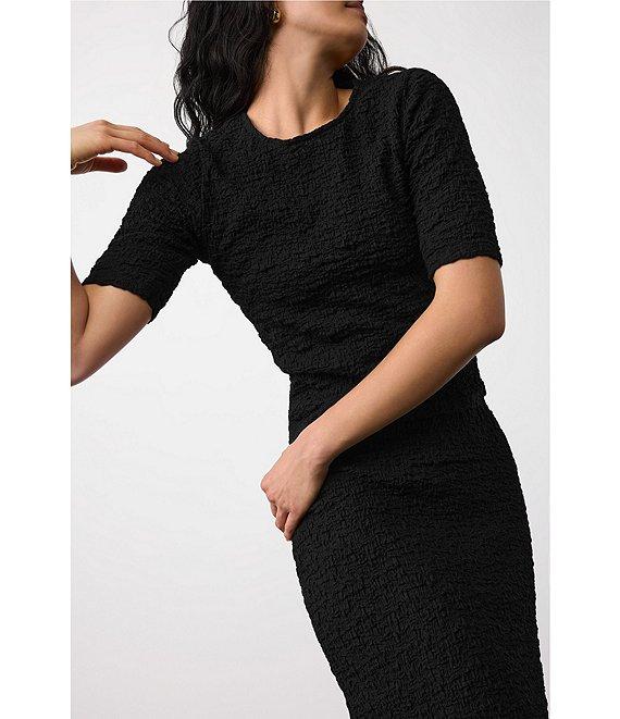 Eileen Fisher Organic Cotton Blend Bubble Jacquard Straight Midi Skirt Product Image