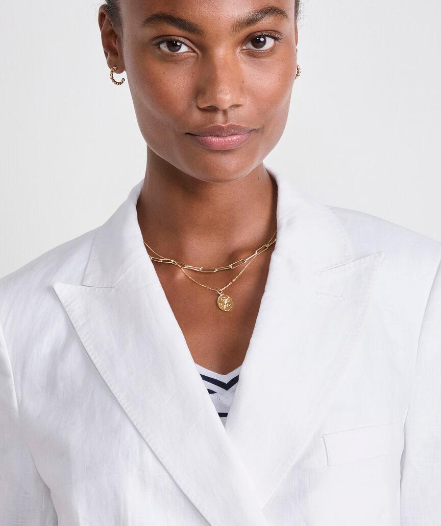 Double-Breasted Linen Jacket Product Image