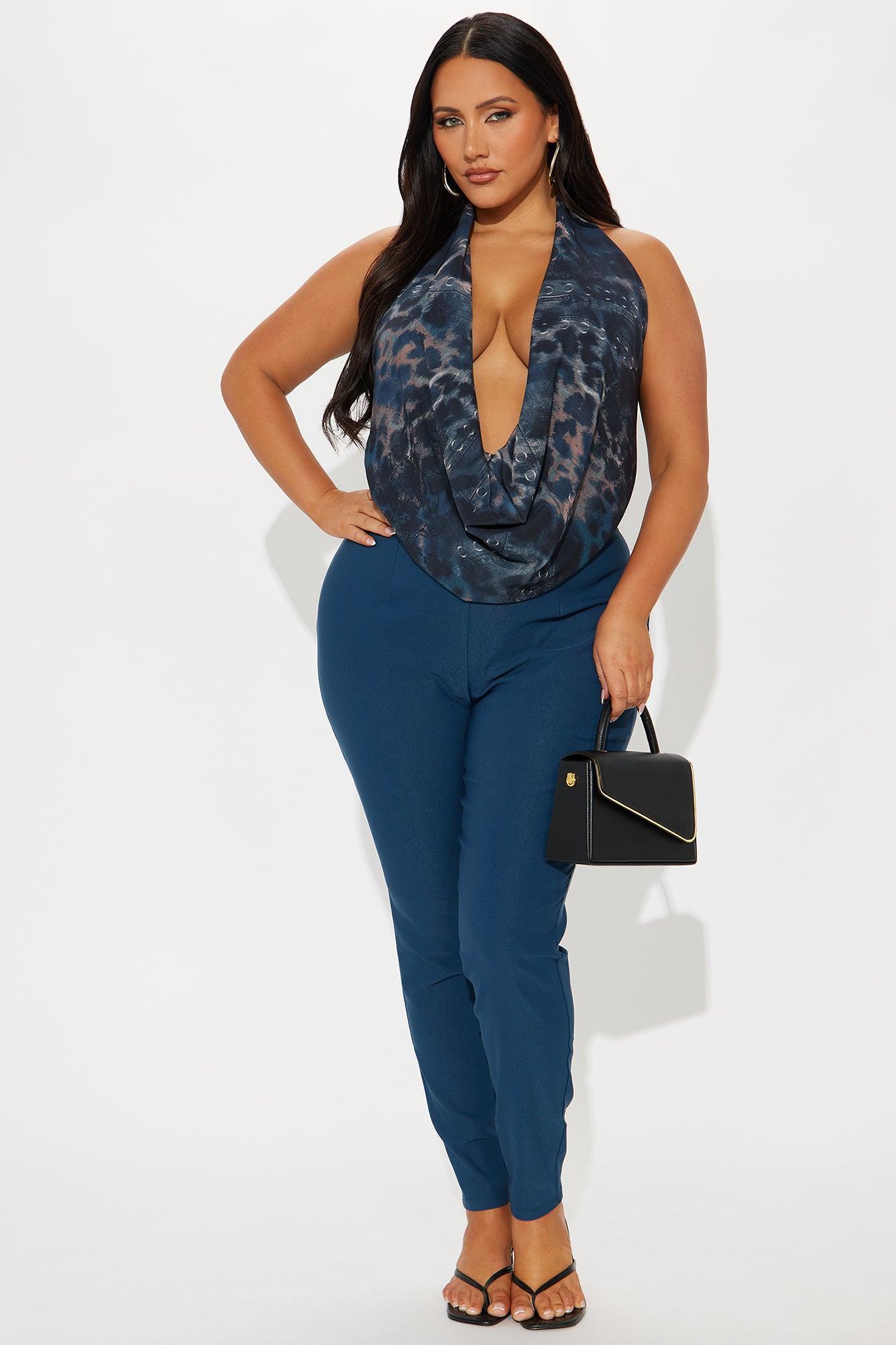 Venetian High Rise Pants - Teal Female Product Image