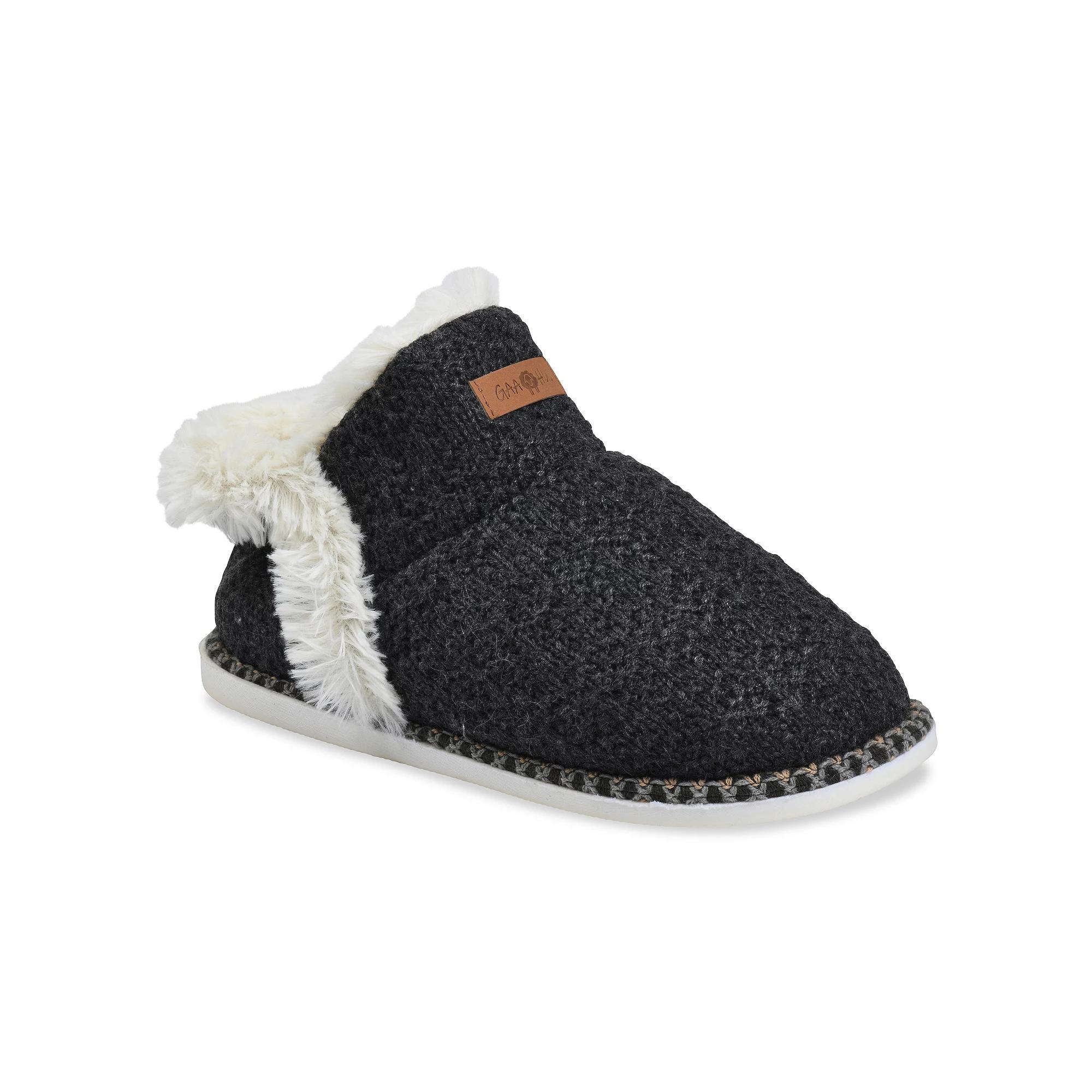 GaaHuu® Textured Knit Ankle Women's Slipper Boots, Size: Medium, Grey Grey Product Image