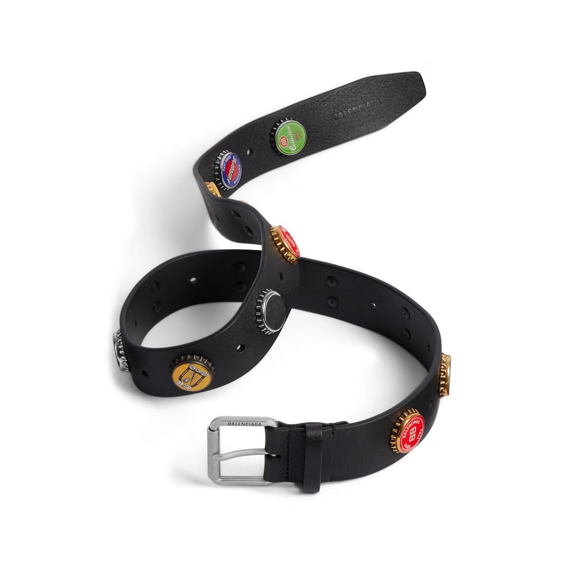 Men's Bottle Caps Belt  in Black Product Image