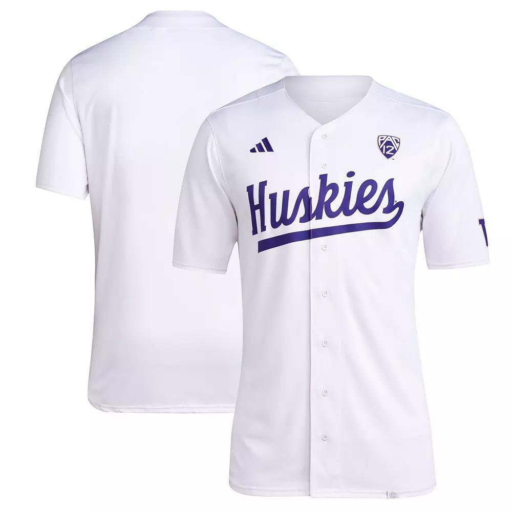 Men's adidas White Washington Huskies Team Baseball Jersey,  Product Image