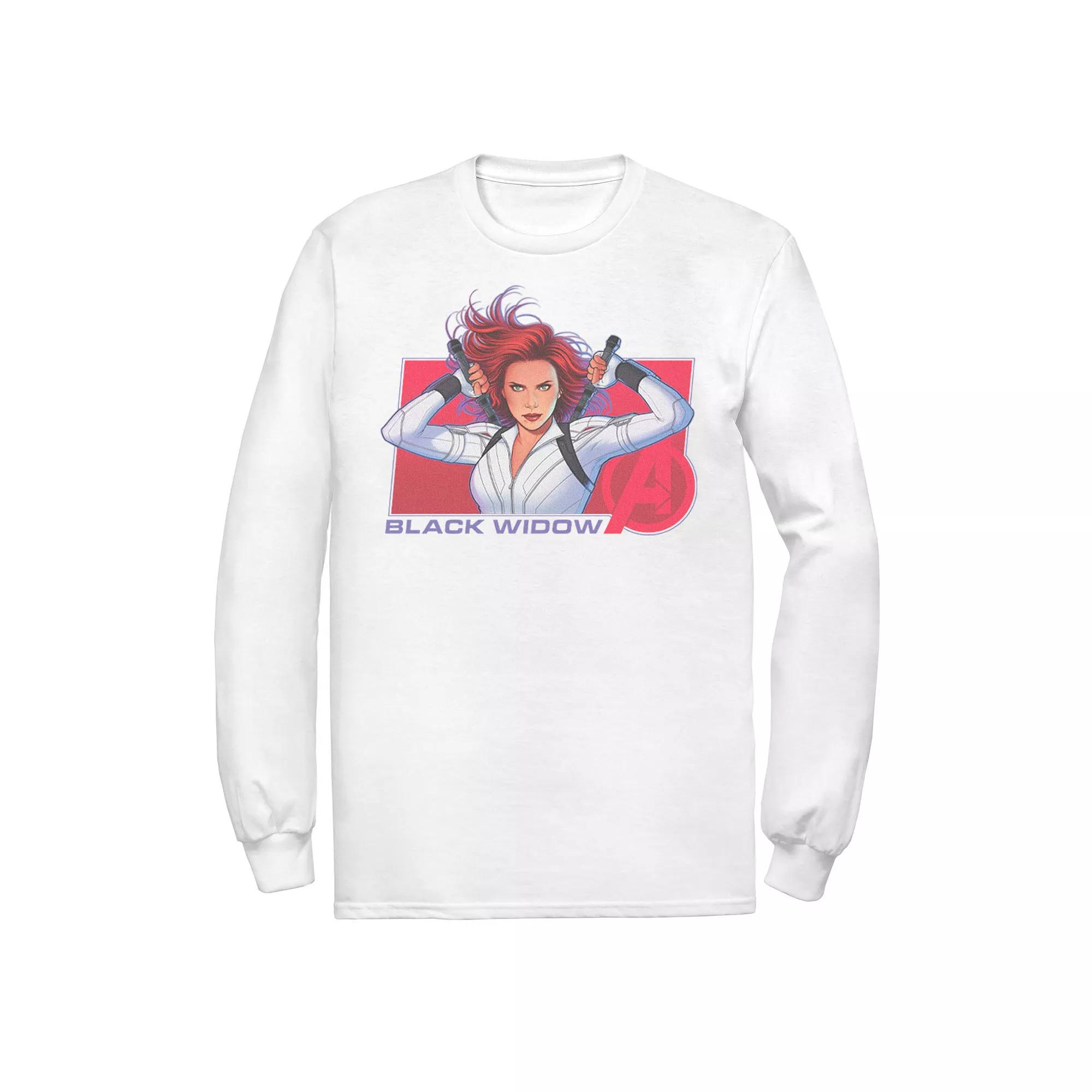 Men's Marvel Black Widow Animated Avengers Logo Tee,  Product Image