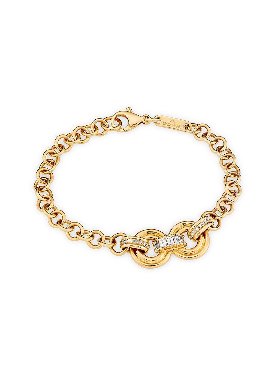 Womens Revival Infinite 14K Yellow Gold & 0.64 TCW Natural Diamond Chain Bracelet Product Image