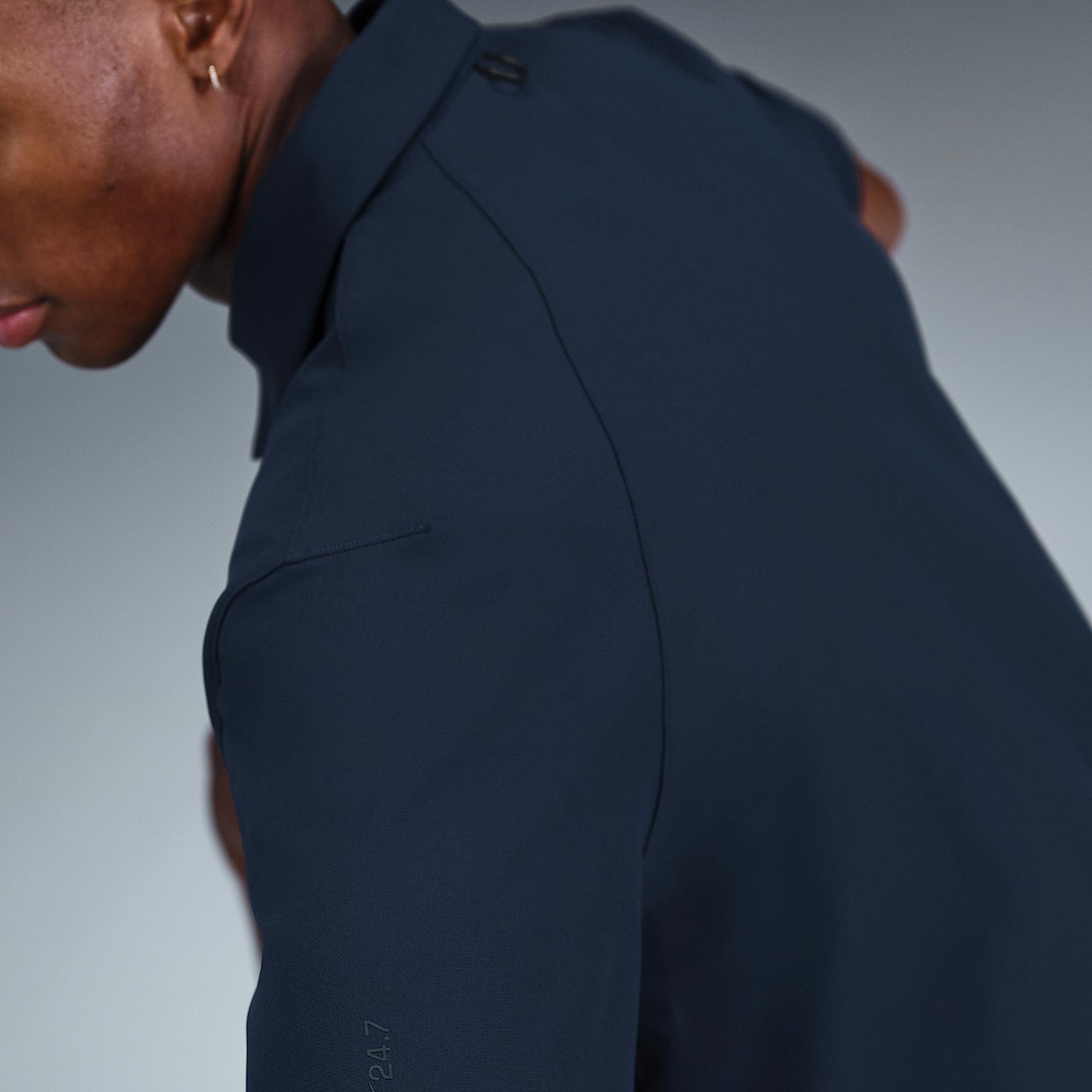 Nike Mens 24.7 PerfectStretch Dri-FIT Short-Sleeve Snap-Down Top | HQ6958-451 Product Image