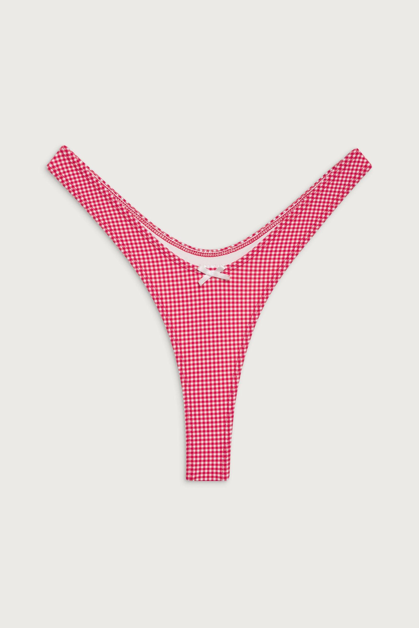 Full Moon Micro Bikini Bottom - Ladybug Gingham Product Image