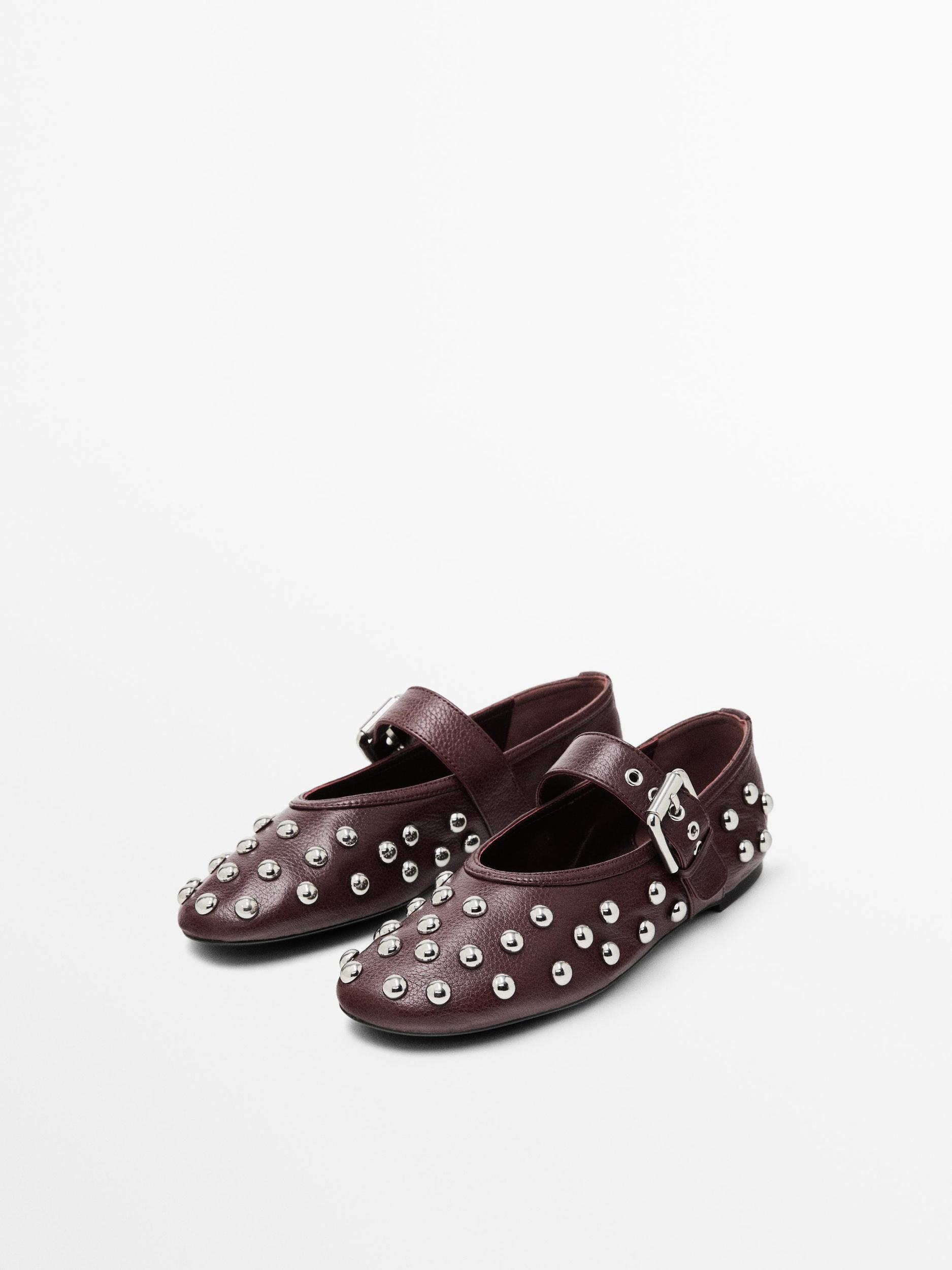 Ballet flats with studded buckles Product Image