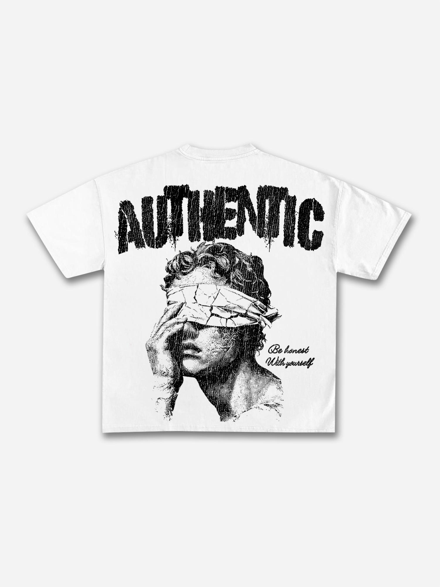 Authentic Abstract Portrait Print Cotton T-shirt Product Image