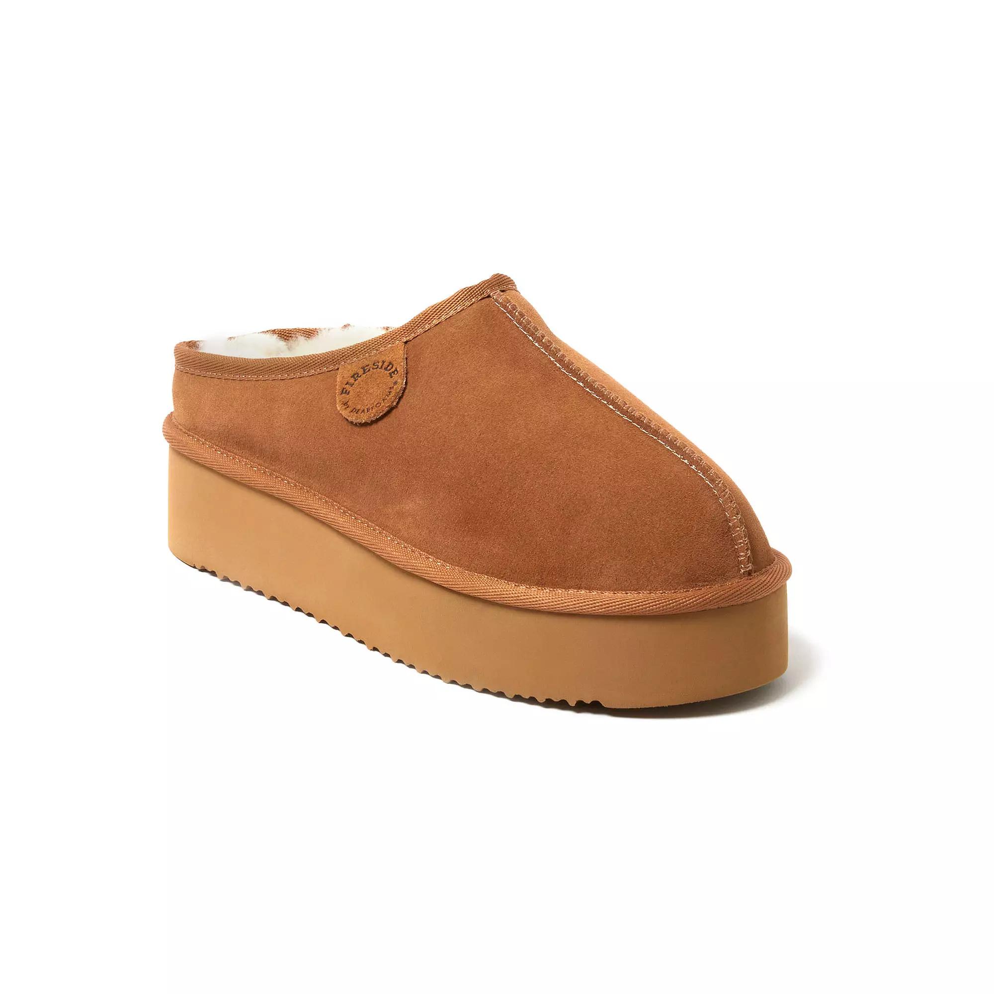 Fireside by Dearfoams Queenstown Women's Platform Clog Slippers, Size: 9, Brown Product Image