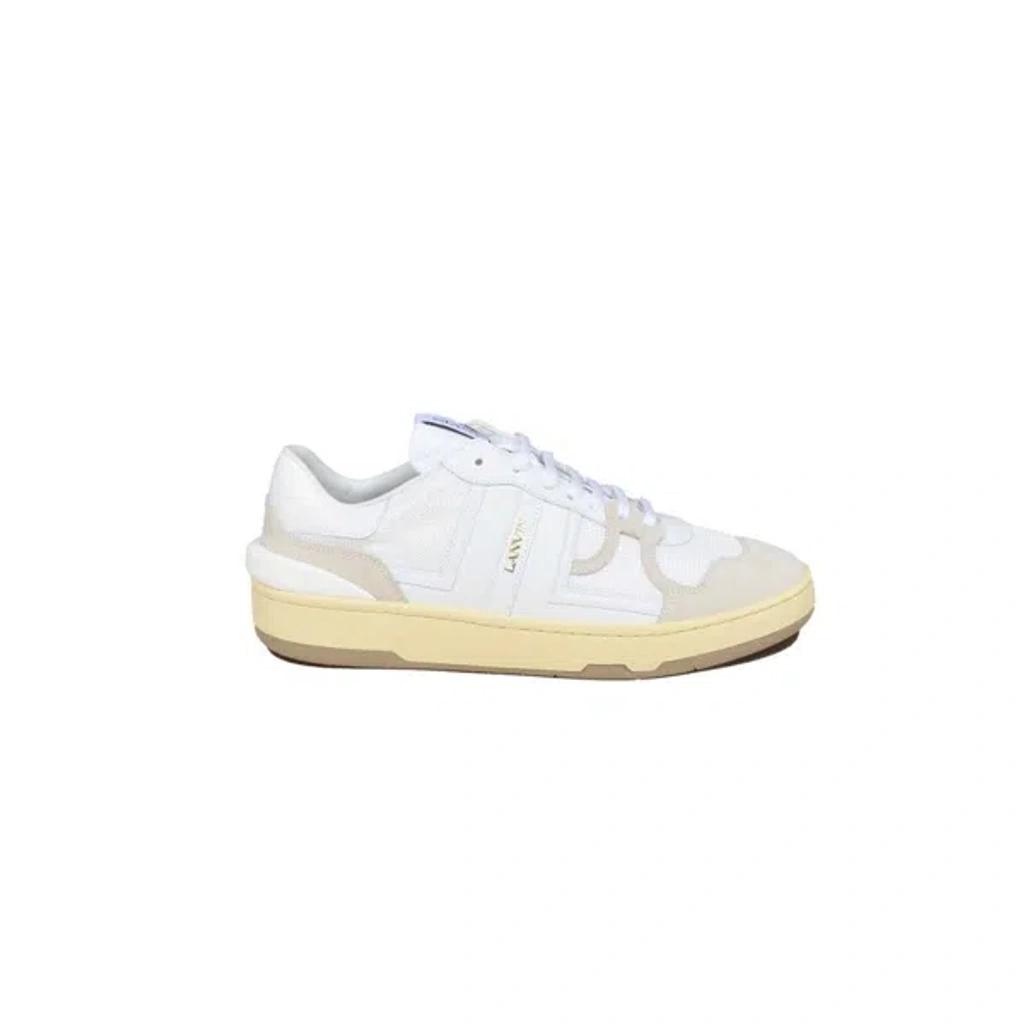 LANVIN Mesh And Leather Clay Sneakers With In White Product Image