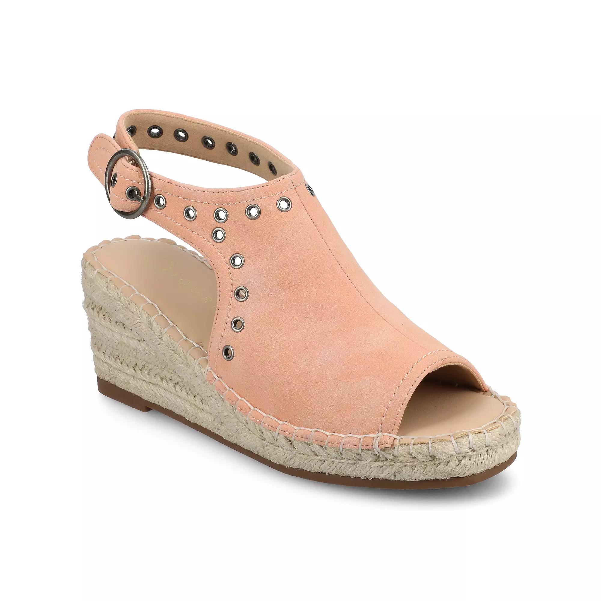 Journee Crisie Women's Ankle Strap Espadrille Wedge Sandals,  Product Image