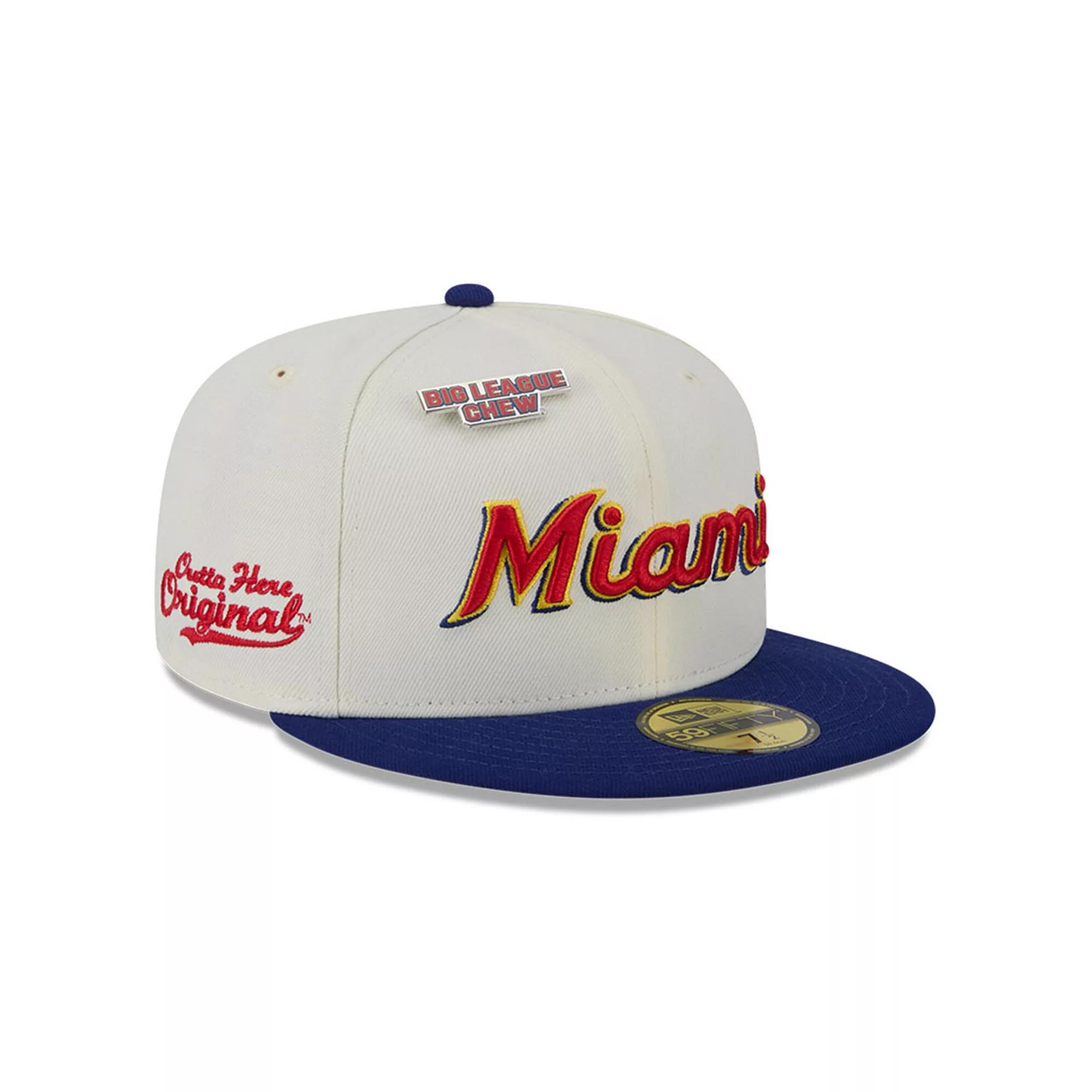 Men's New Era White Miami Marlins Big League Chew Original 59FIFTY Fitted Hat,  Product Image