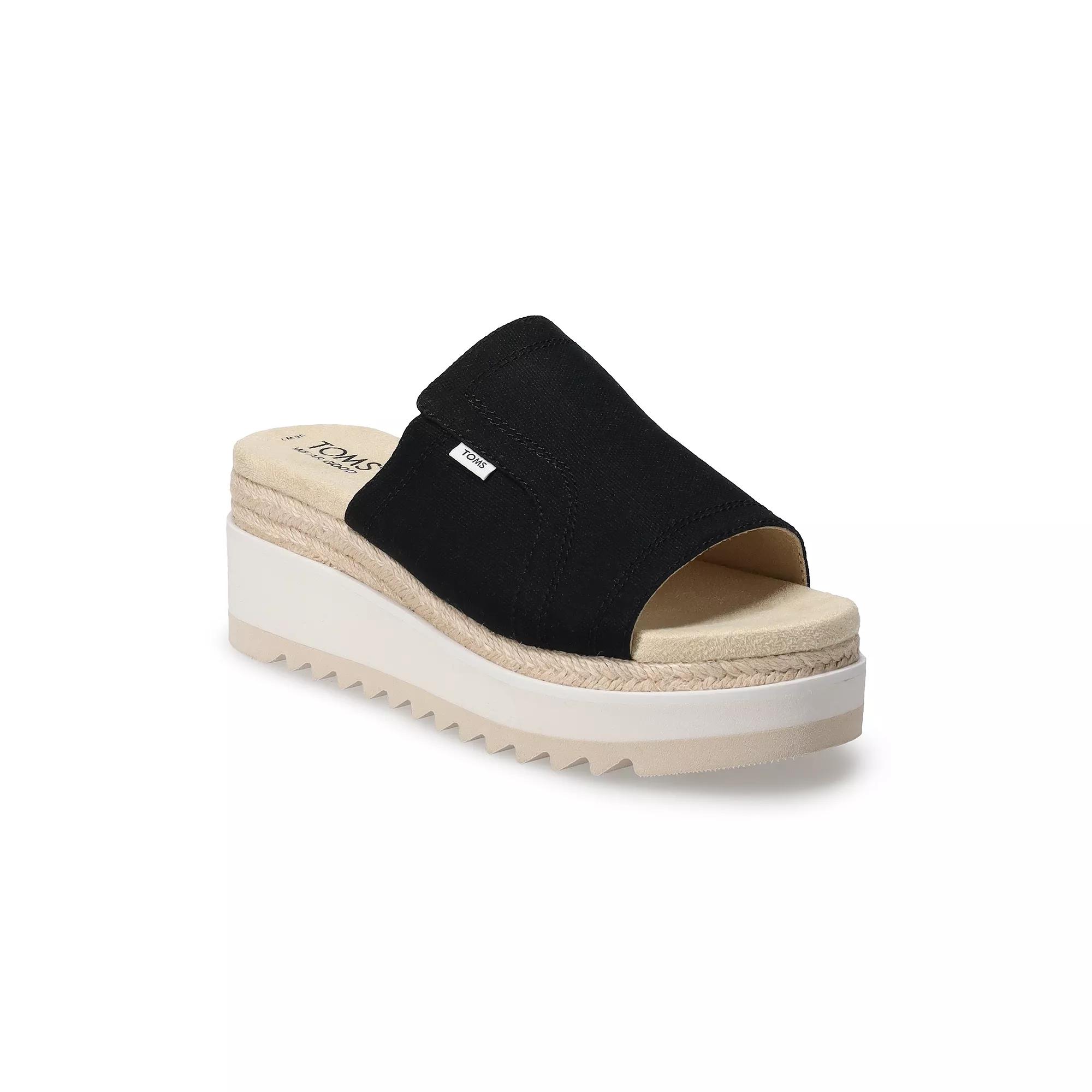 TOMS Adria Women's Platform Slide Sandals, Size: 6, Black Product Image