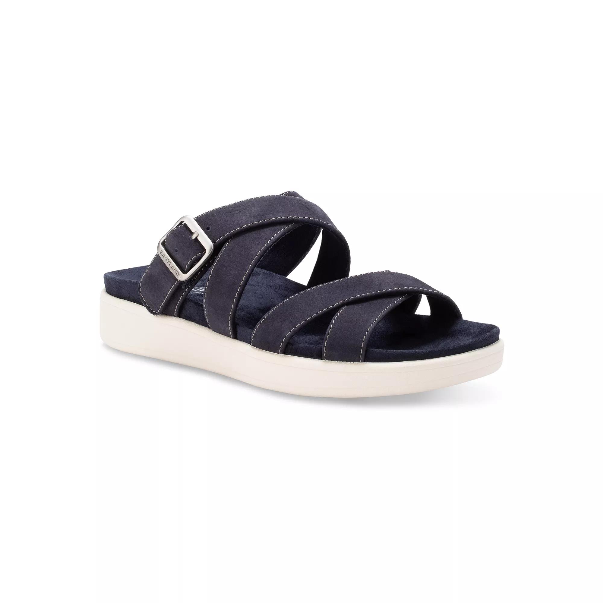 Eastland Machias Womens Buckle Slide Sandals Blue Product Image