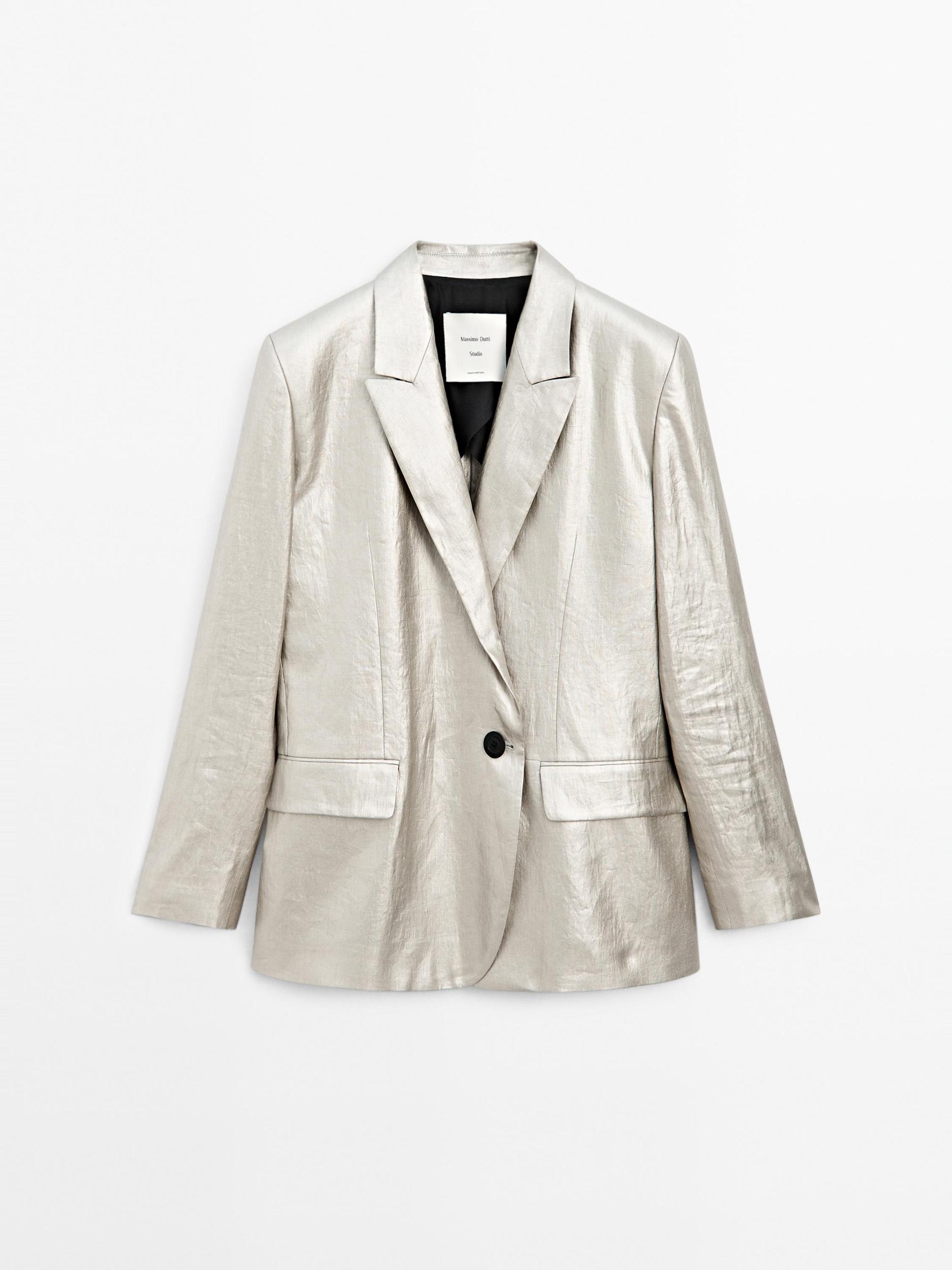Metallic linen blend blazer - STUDIO Product Image