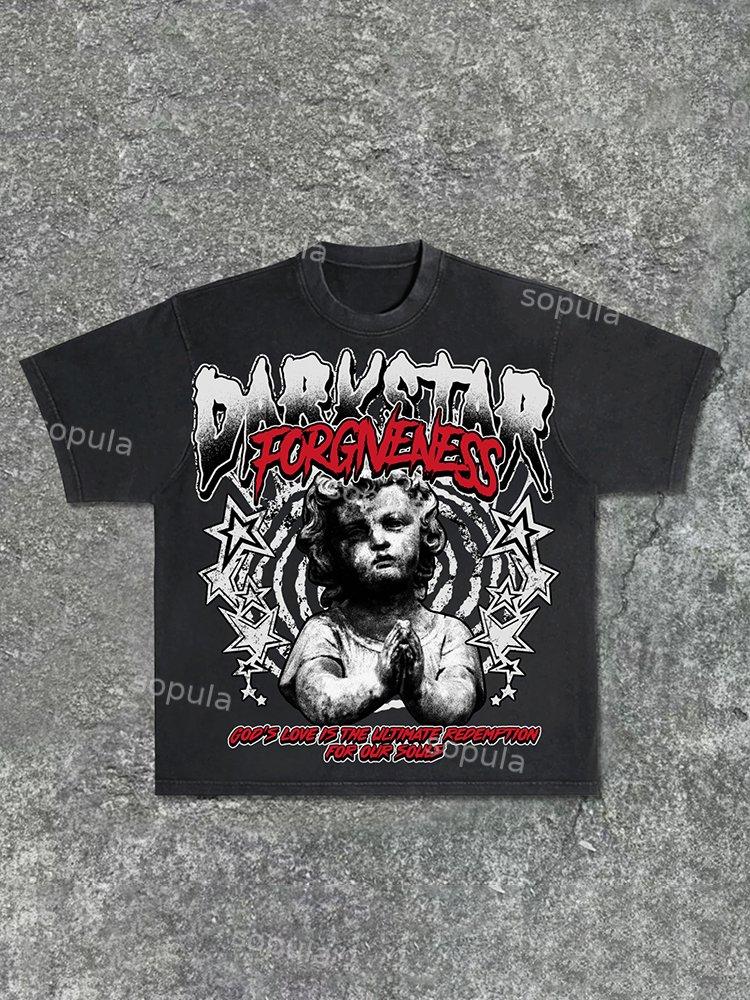 Men's God's Guidance Graphic Acid Washed T-Shirt Product Image