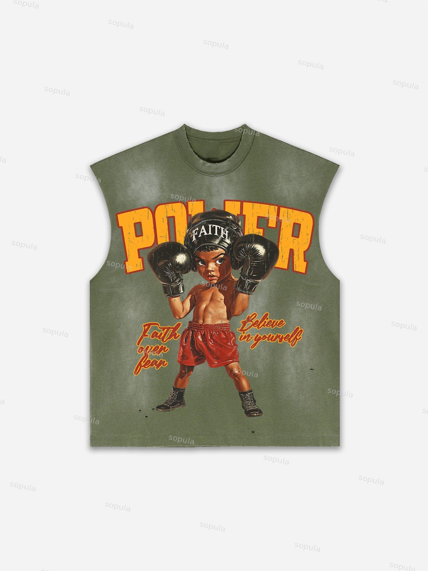 Men's Washed Boxer Boys Graphic Print Tank Top Product Image