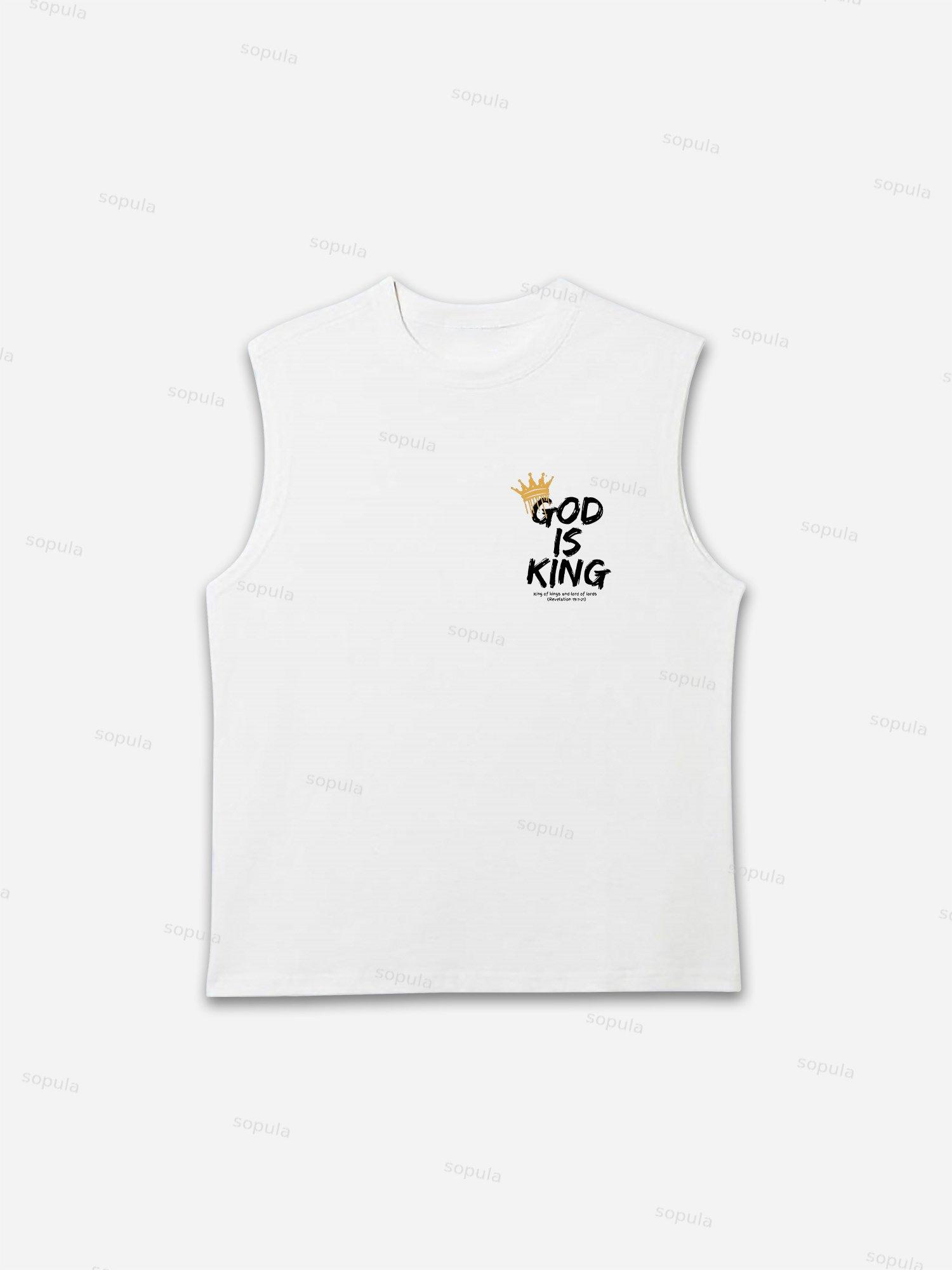 God Is King Printed Graphic Tank Top Product Image