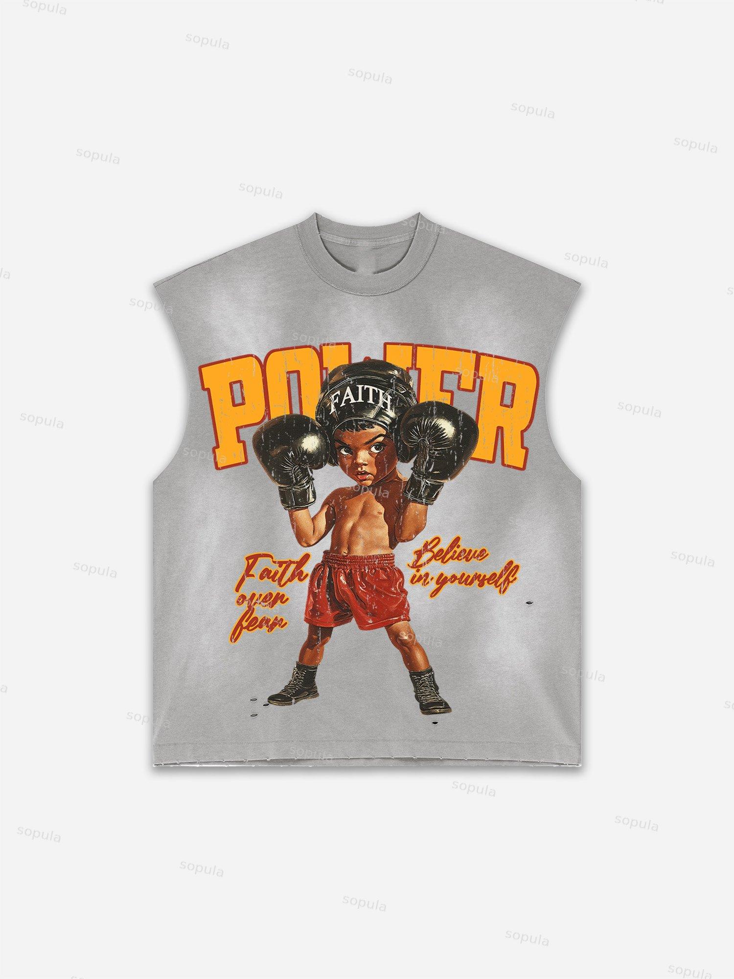 Men's Washed Boxer Boys Graphic Print Tank Top Product Image