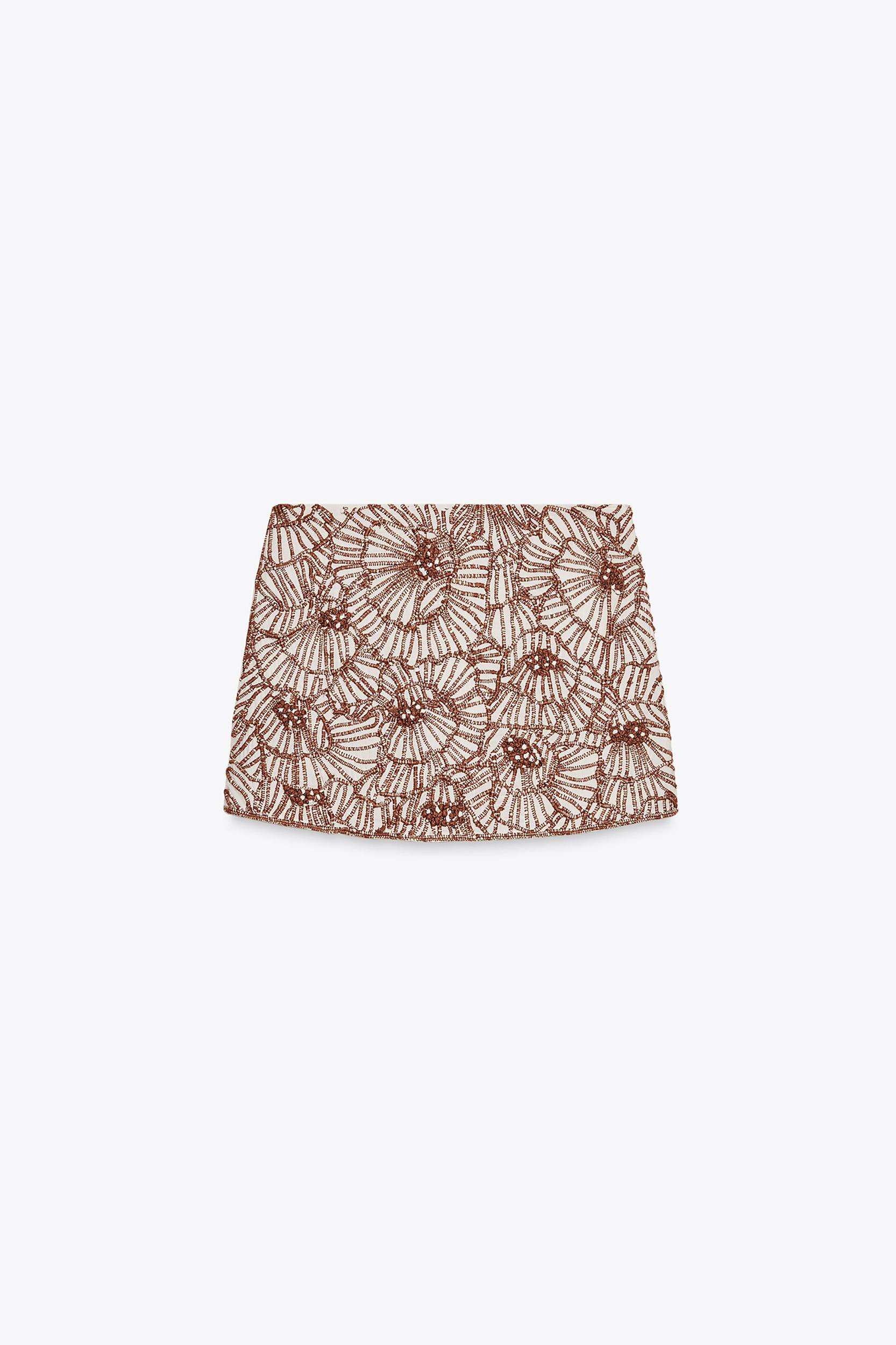 ZW COLLECTION FLORAL EMBROIDERED MINI SKIRT Product Image
