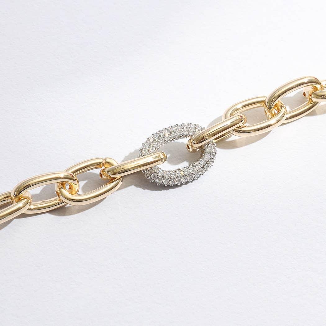 Multi Tone Linked Chain Bracelet Magnet Closure Product Image