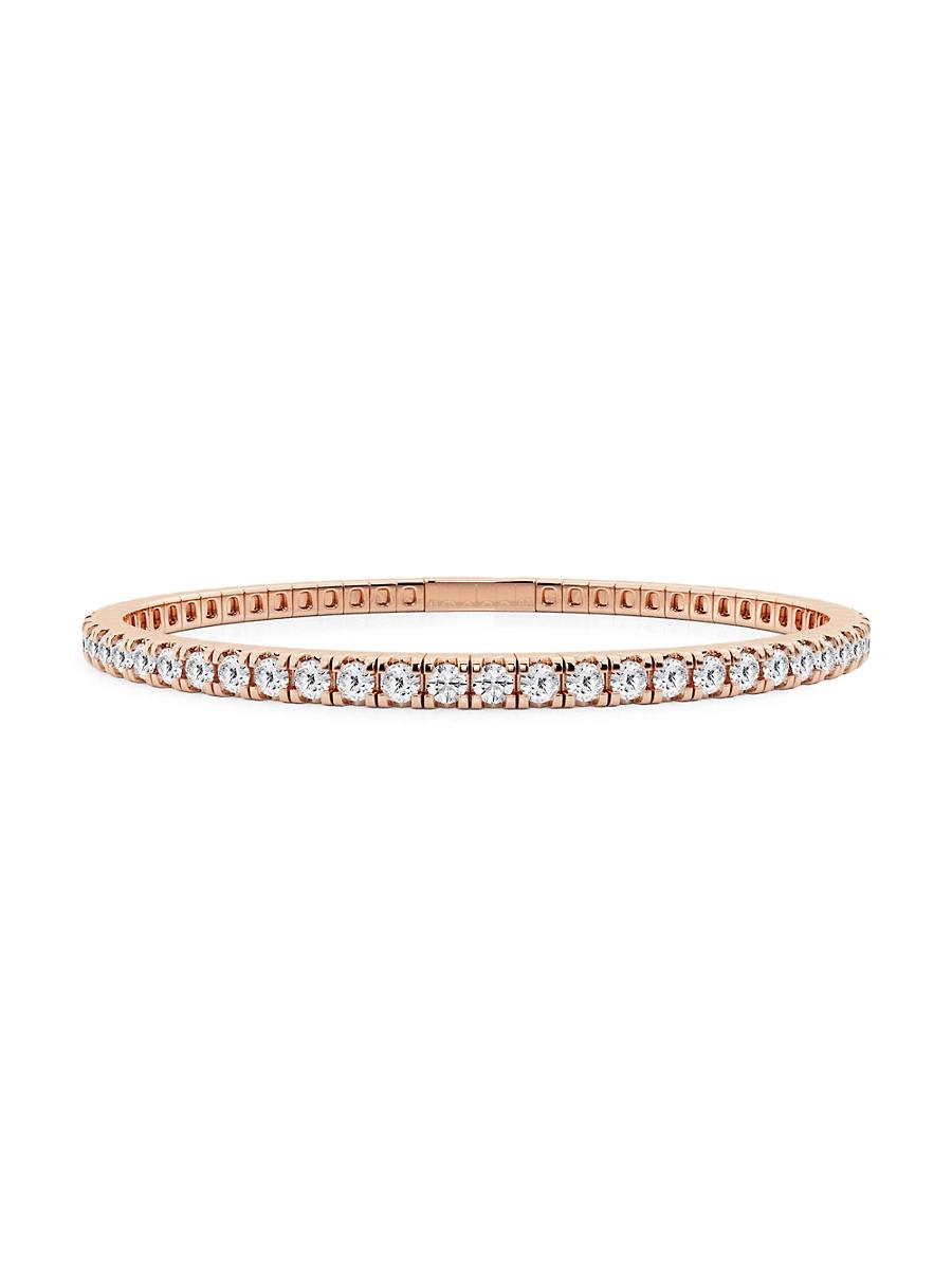 Womens 14K Rose Gold & Round Lab-Grown Diamond Flexible Tennis Bangle/2.00-5.00 TCW Product Image