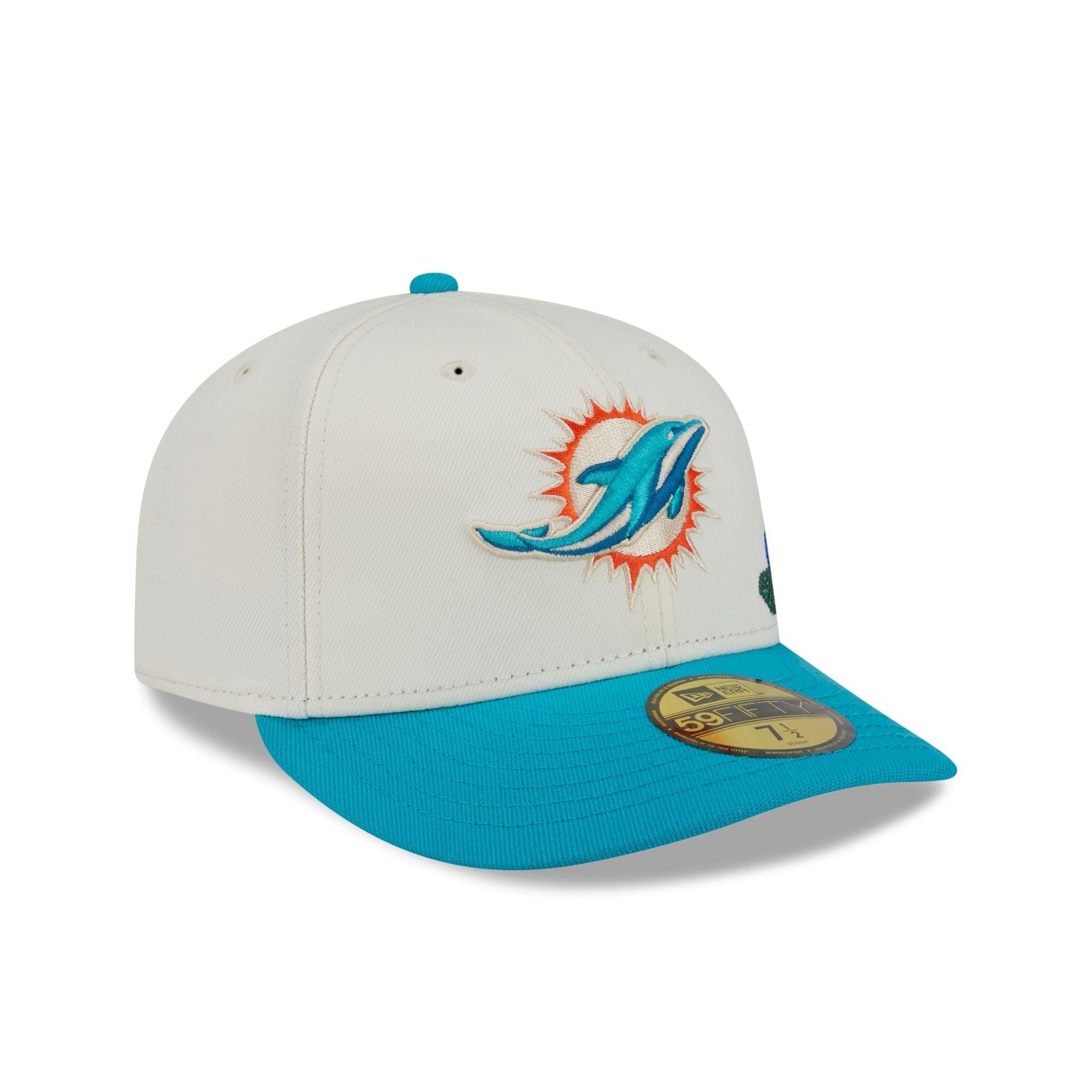 Miami Dolphins Tonal Florals White 59FIFTY Fitted Hat Male Product Image