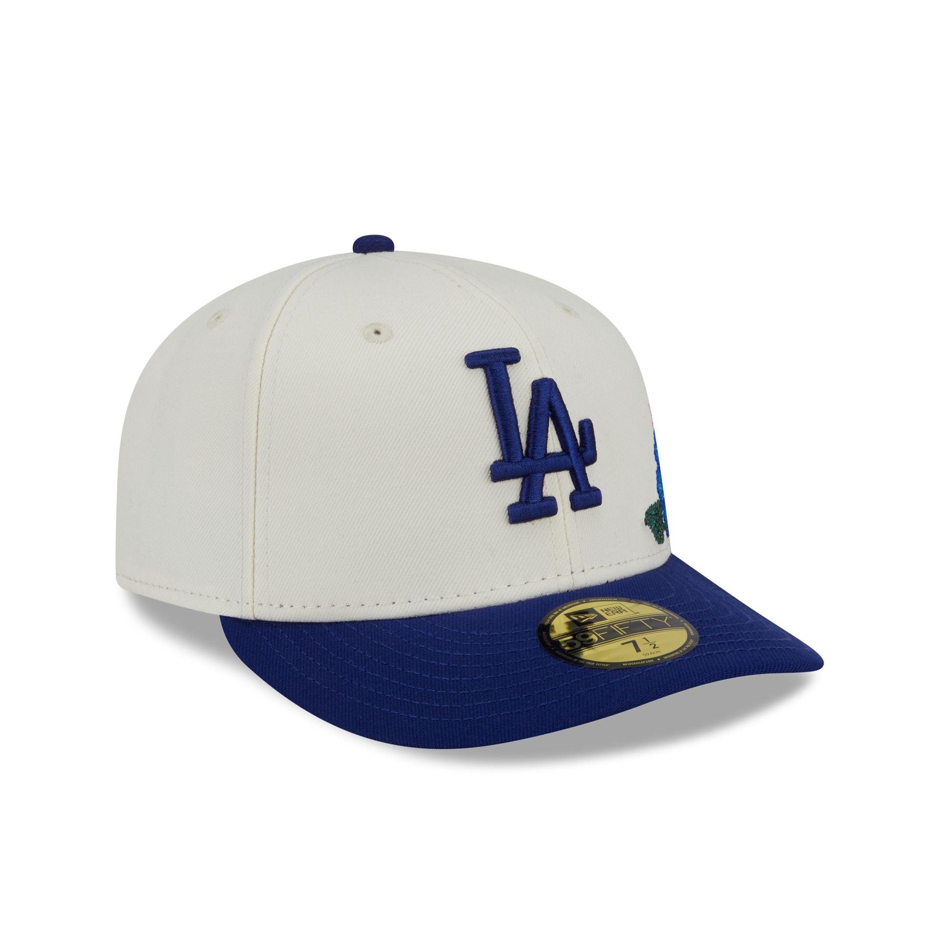 Los Angeles Dodgers Tonal Florals White 59FIFTY Fitted Hat Male Product Image