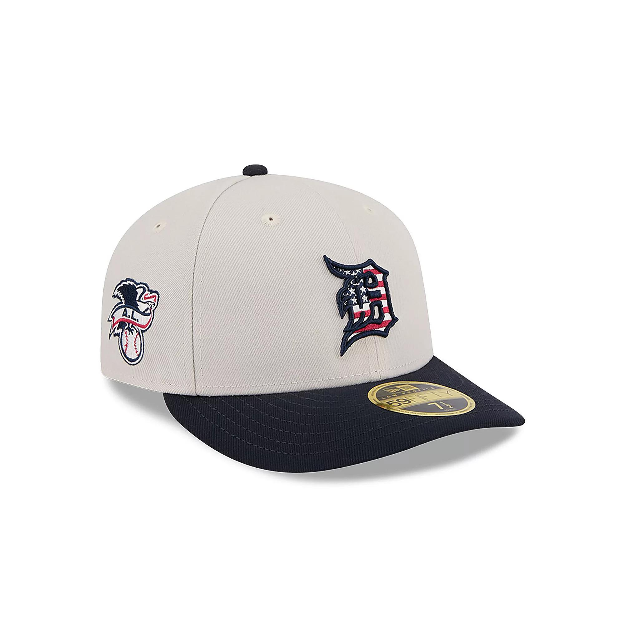 Men's New Era  Khaki/Black Detroit Tigers 2024 Fourth of July Low Profile 59FIFTY Fitted Hat, Size: 6 7/8, Beig K Product Image