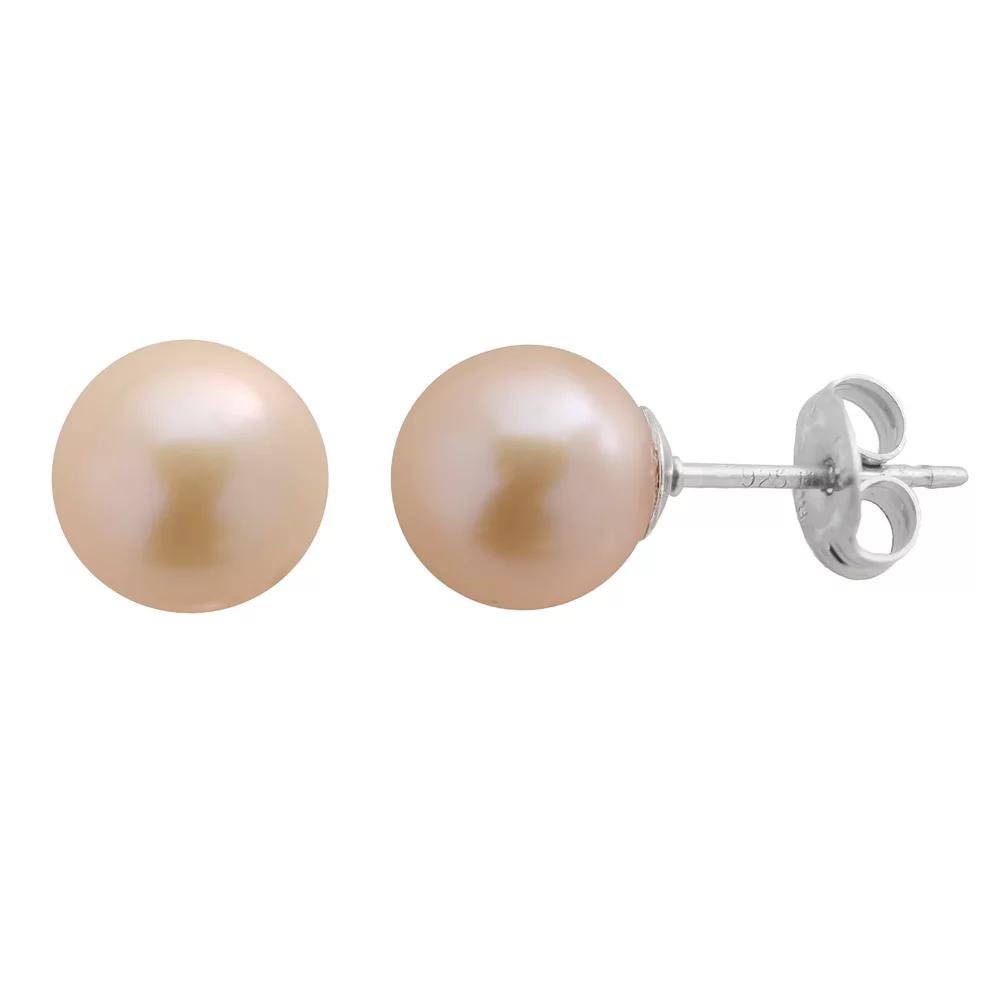 PearLustre by Imperial Dyed Freshwater Cultured Pearl Sterling Silver Stud Earrings, Women's, Pink Product Image
