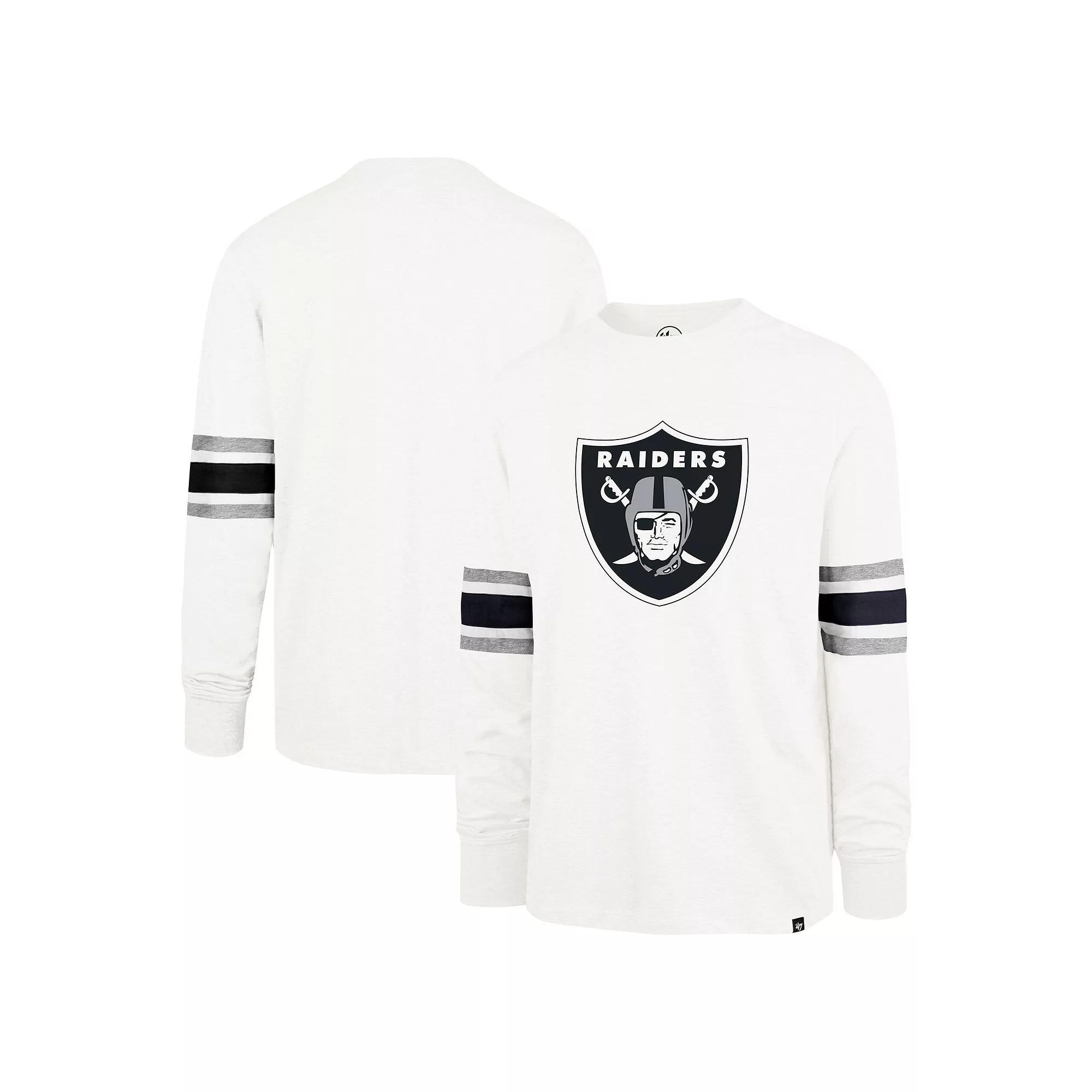 Men's '47 White Las Vegas Raiders Gridiron Premier Brex Long Sleeve T-Shirt,  Product Image