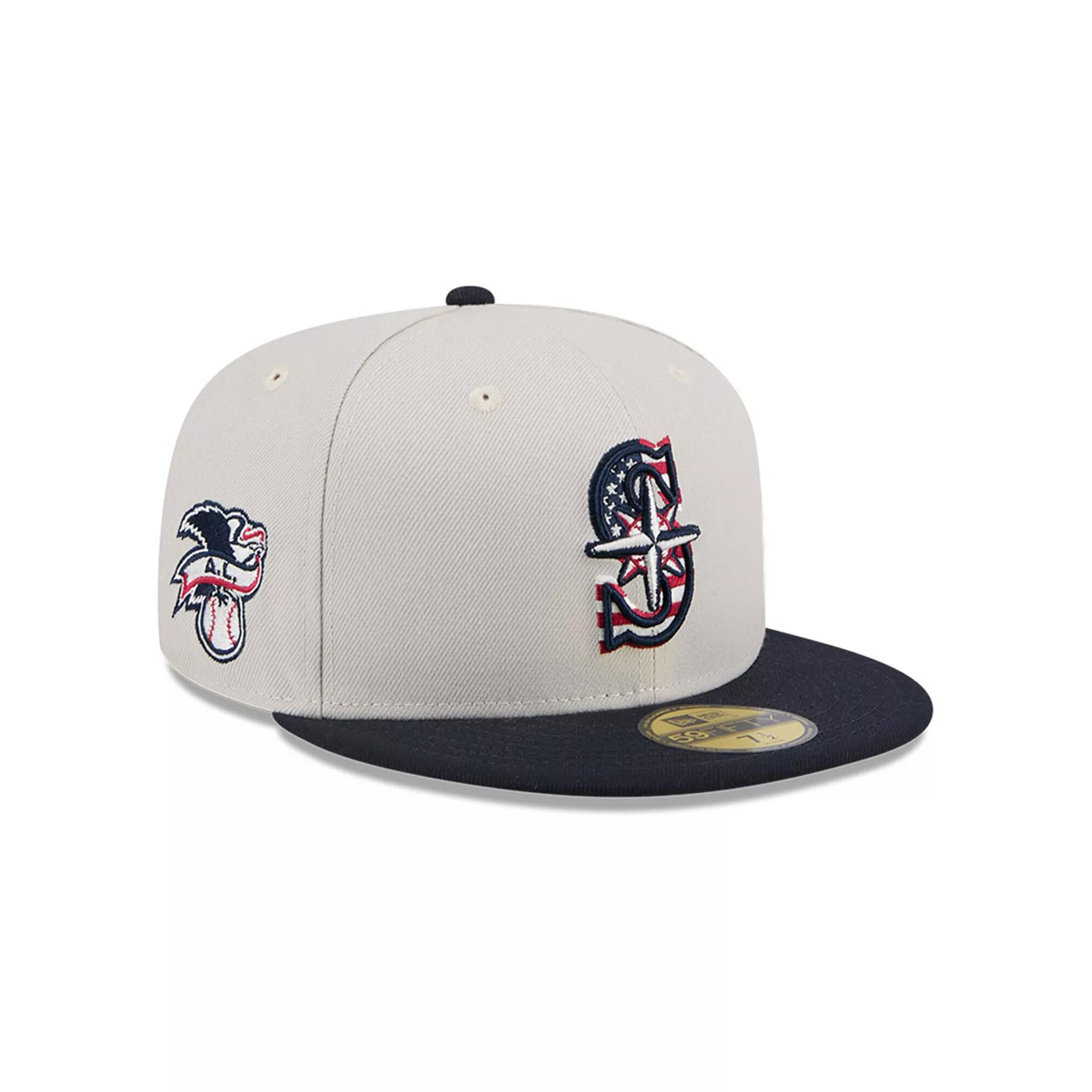 Men's New Era Khaki/Black Seattle Mariners 2024 Fourth of July 59FIFTY Fitted Hat,  Product Image