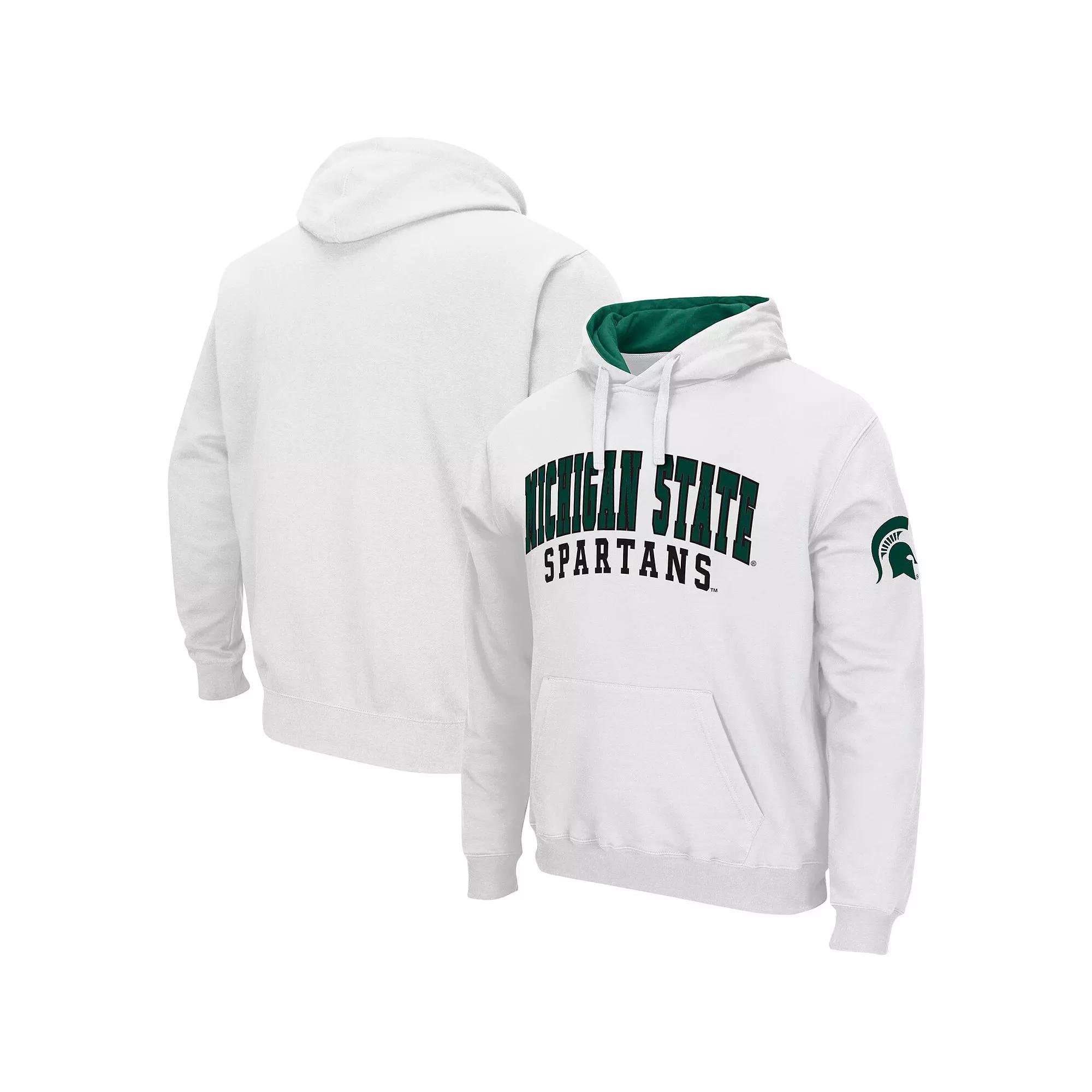 Men's Colosseum White Michigan State Spartans Double Arch Pullover Hoodie,  Product Image