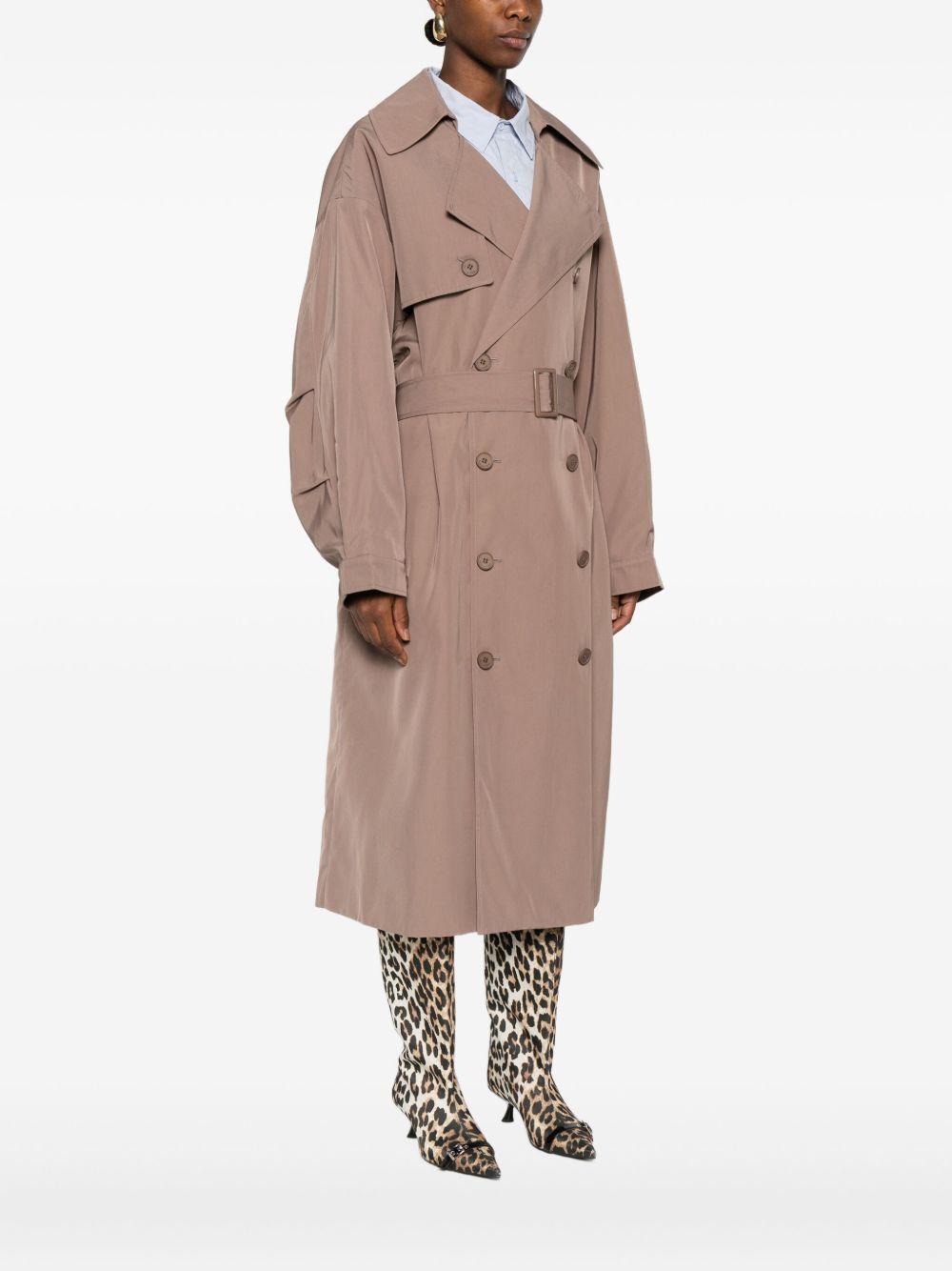 double-breasted belted trench coat Product Image