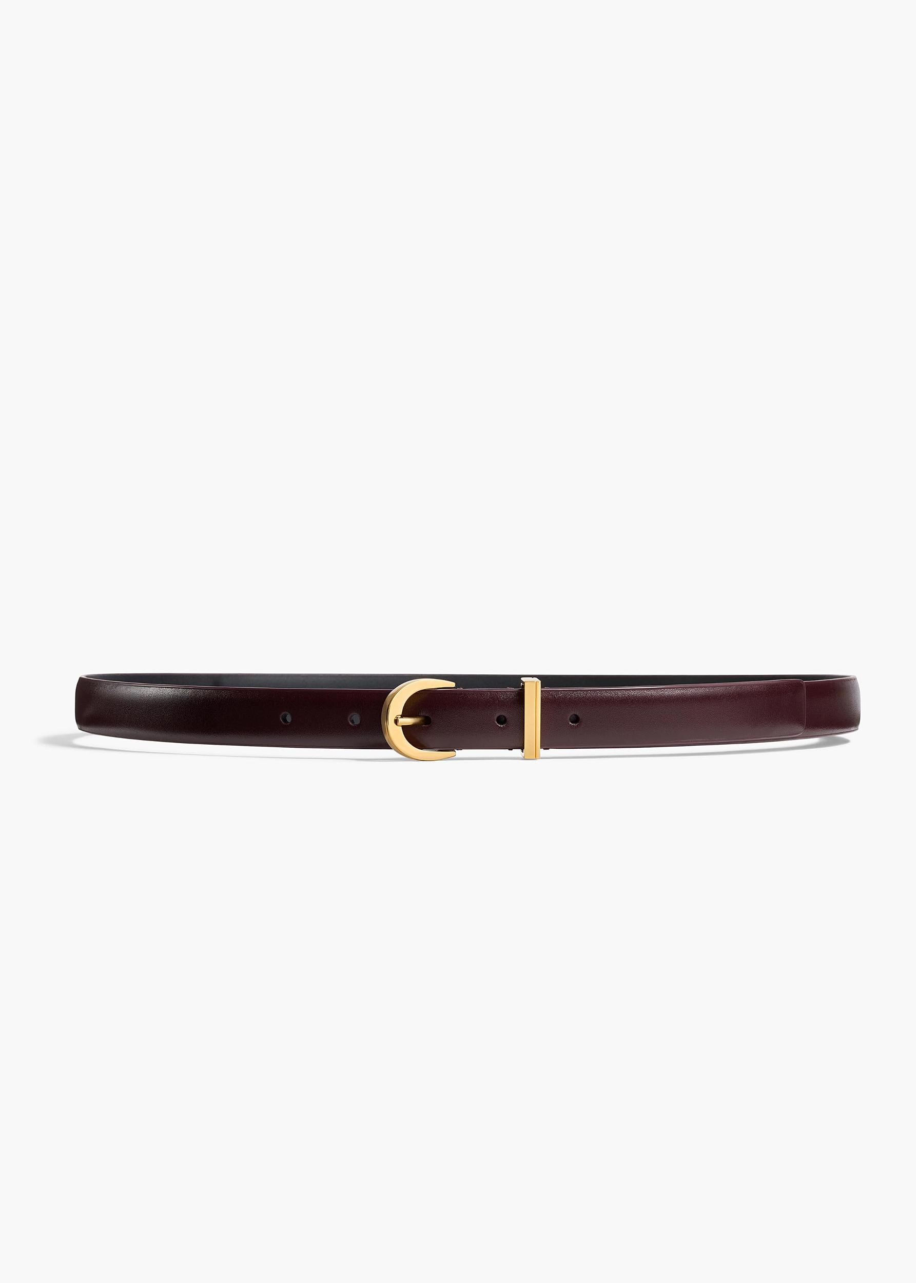 Luna Belt in Bordeaux Leather with Gold Product Image