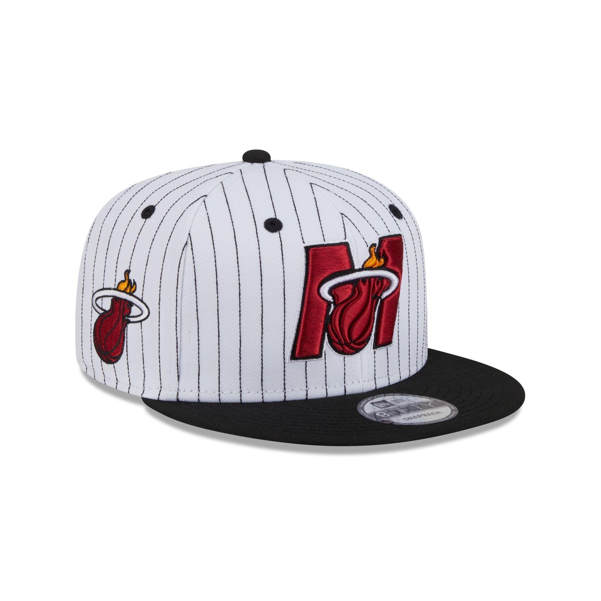Miami Heat Deceptor Pinstripe 9FIFTY Snapback Hat Male Product Image