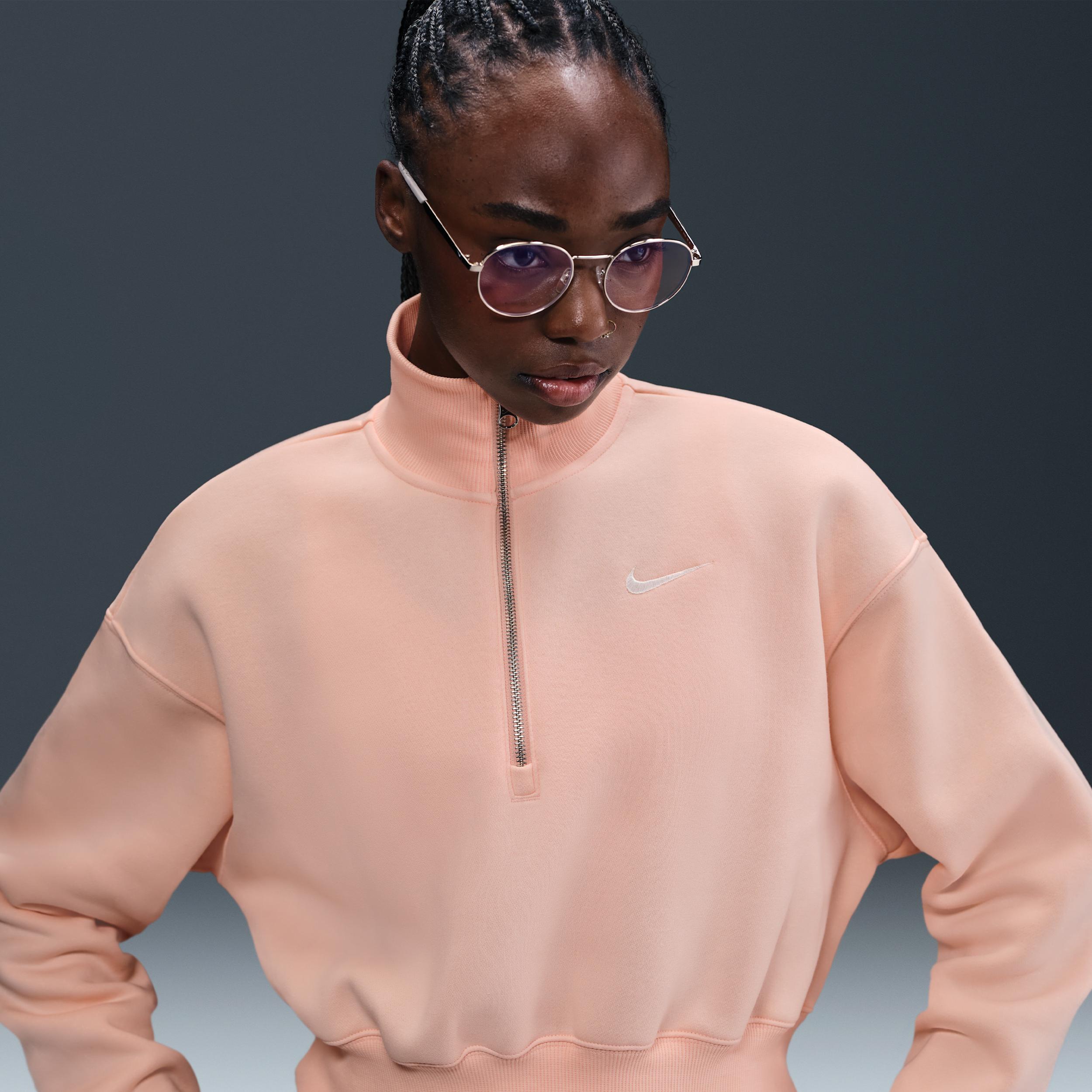 Nike Sportswear Phoenix Fleece Women's 1/4-Zip Cropped Sweatshirt Product Image
