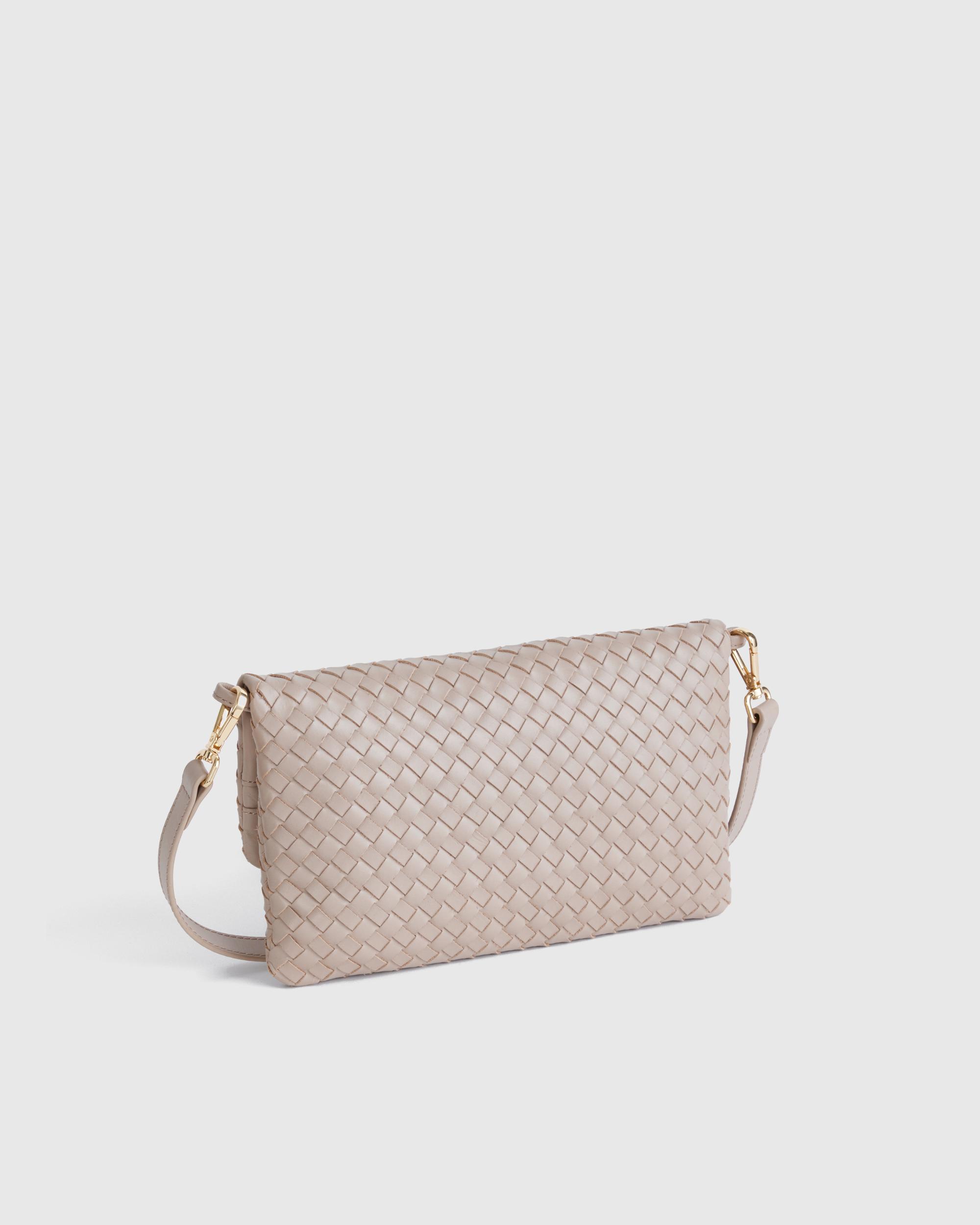 Quince | Women's Italian Leather Handwoven Convertible Clutch Product Image