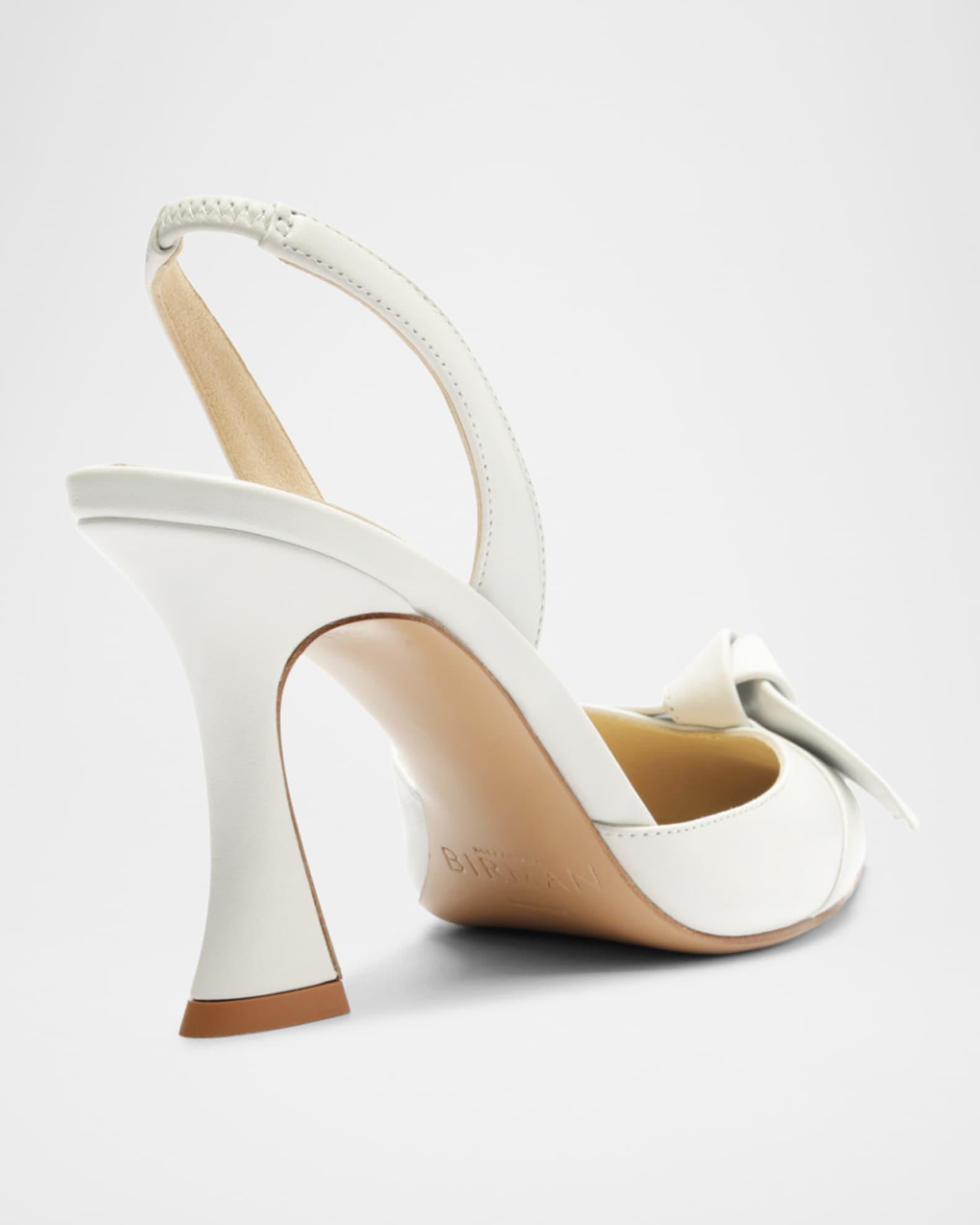 Clarita Bell Leather Bow Slingback Pumps Product Image