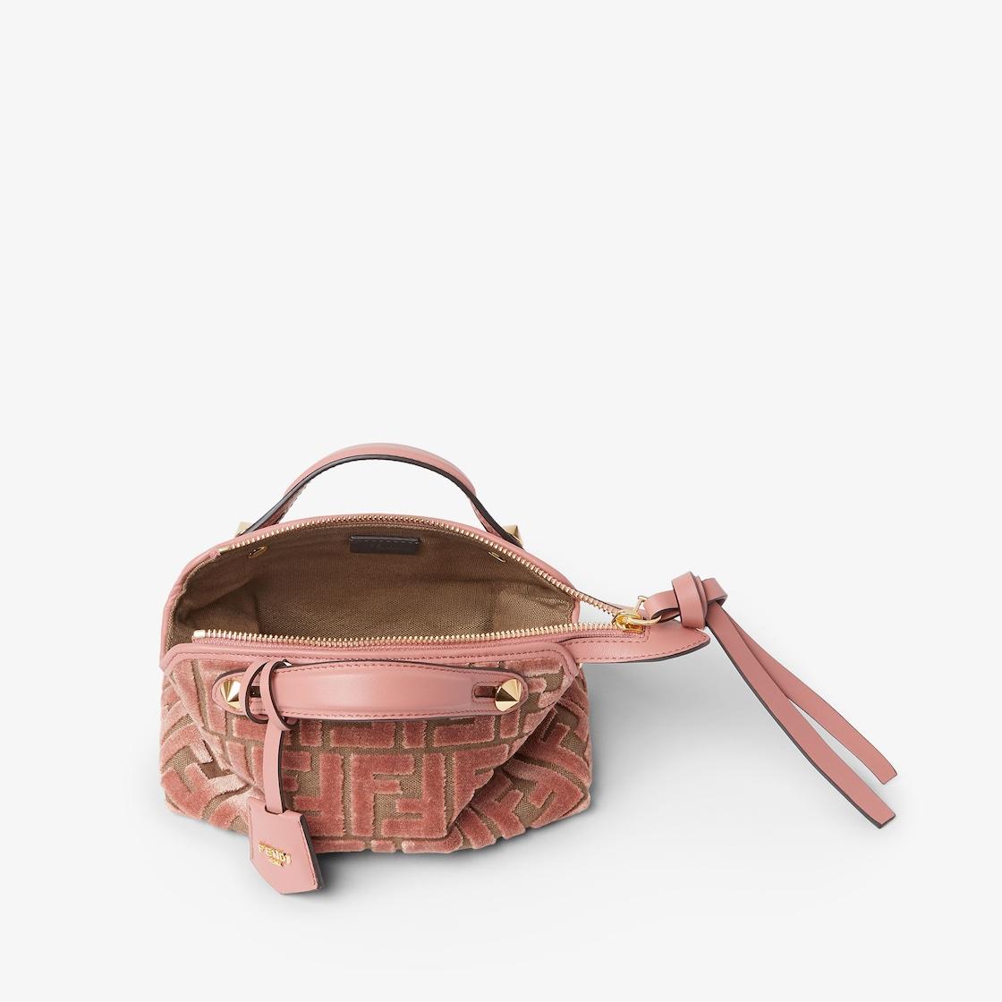 By The Way Soft MiniPink FF jacquard velvet mini-bag Product Image