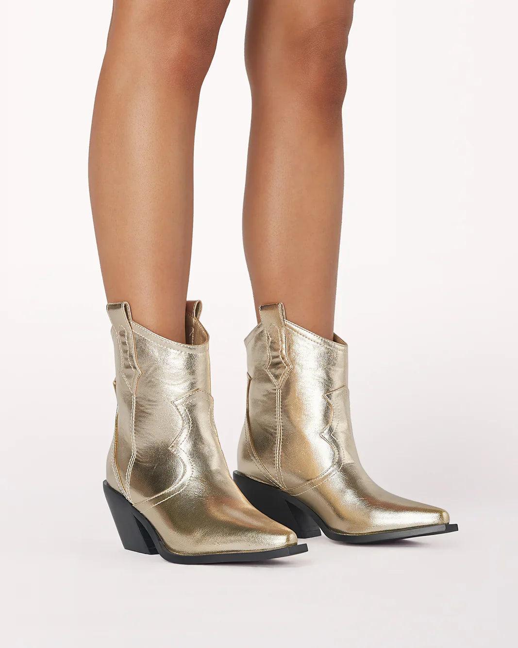 Ulira Gold Metallic Booties Product Image