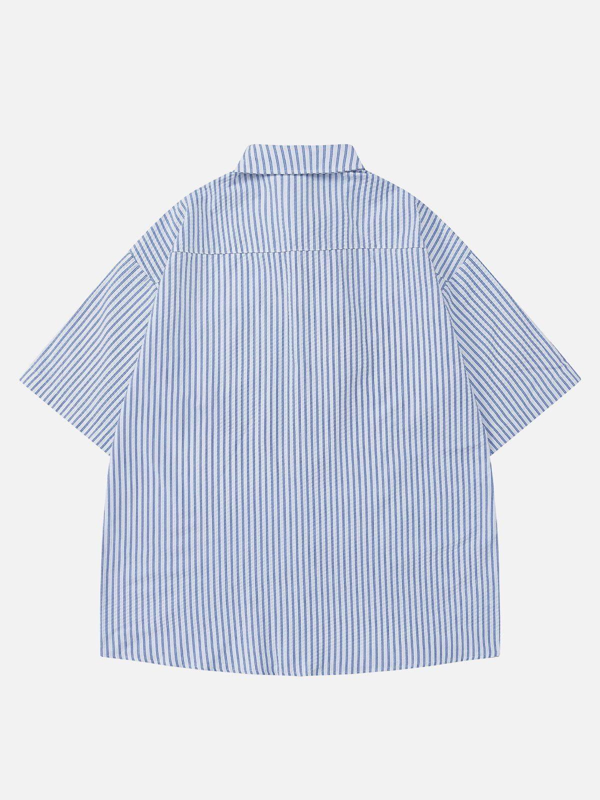 Aelfric Eden Vertical Stripes Tie Shirt Product Image